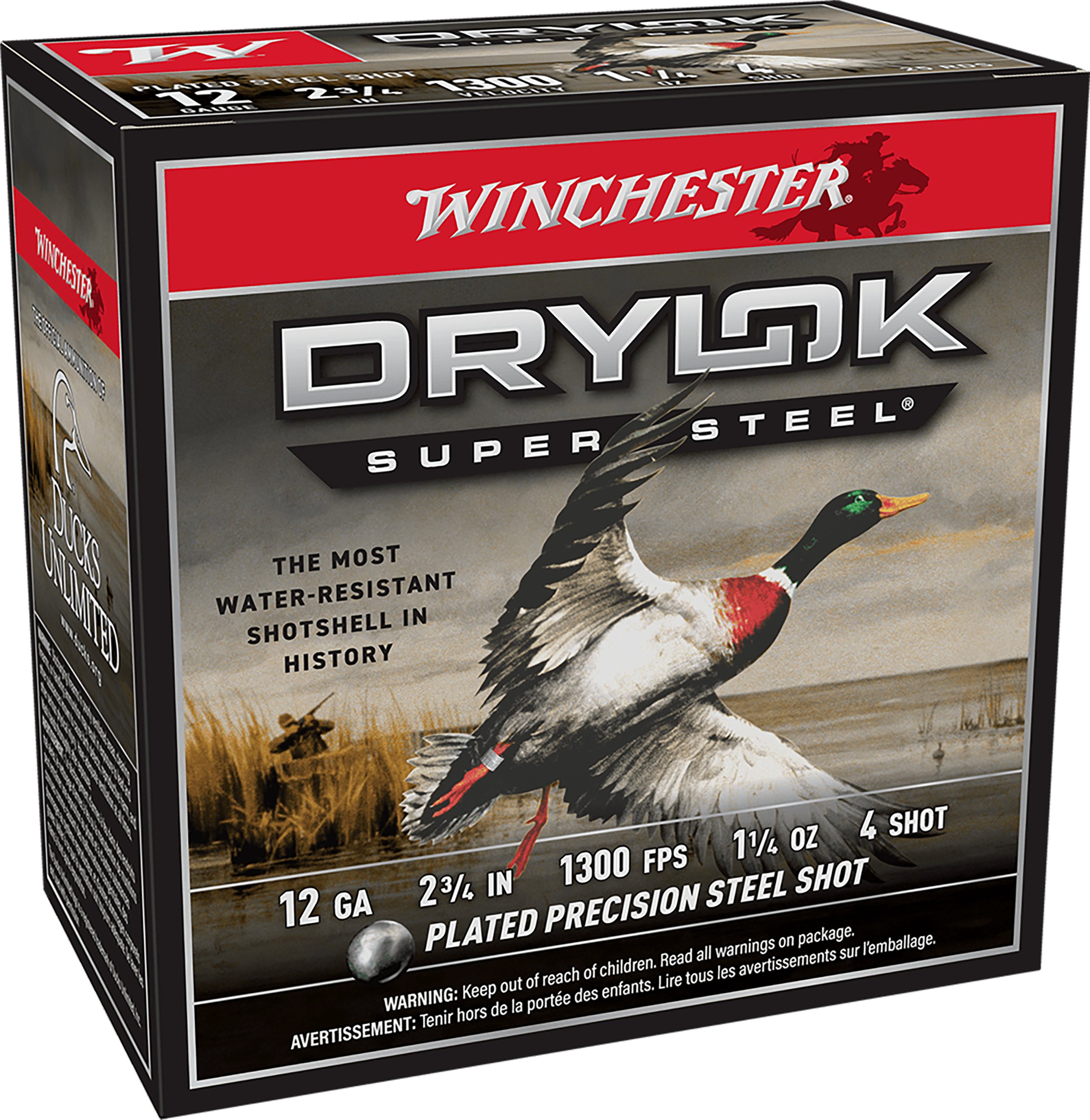 Winchester Ammo Drylok Super Steel Magnum 12 Gauge 2.75" 1-1/4 oz #4 Shot - Box or Case