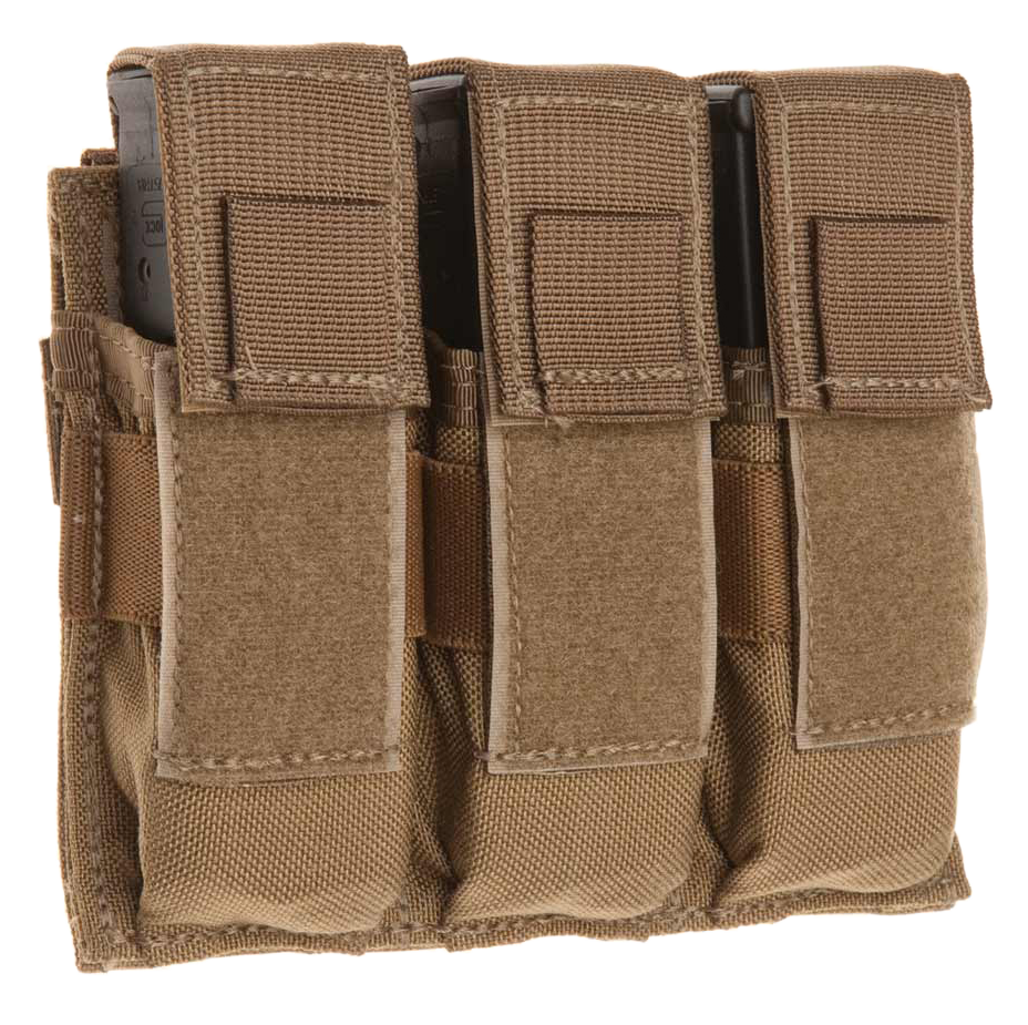 Tacshield T3603CY Universal Triple Pistol Magazine Pouch Coyote 1000D Nylon MOLLE