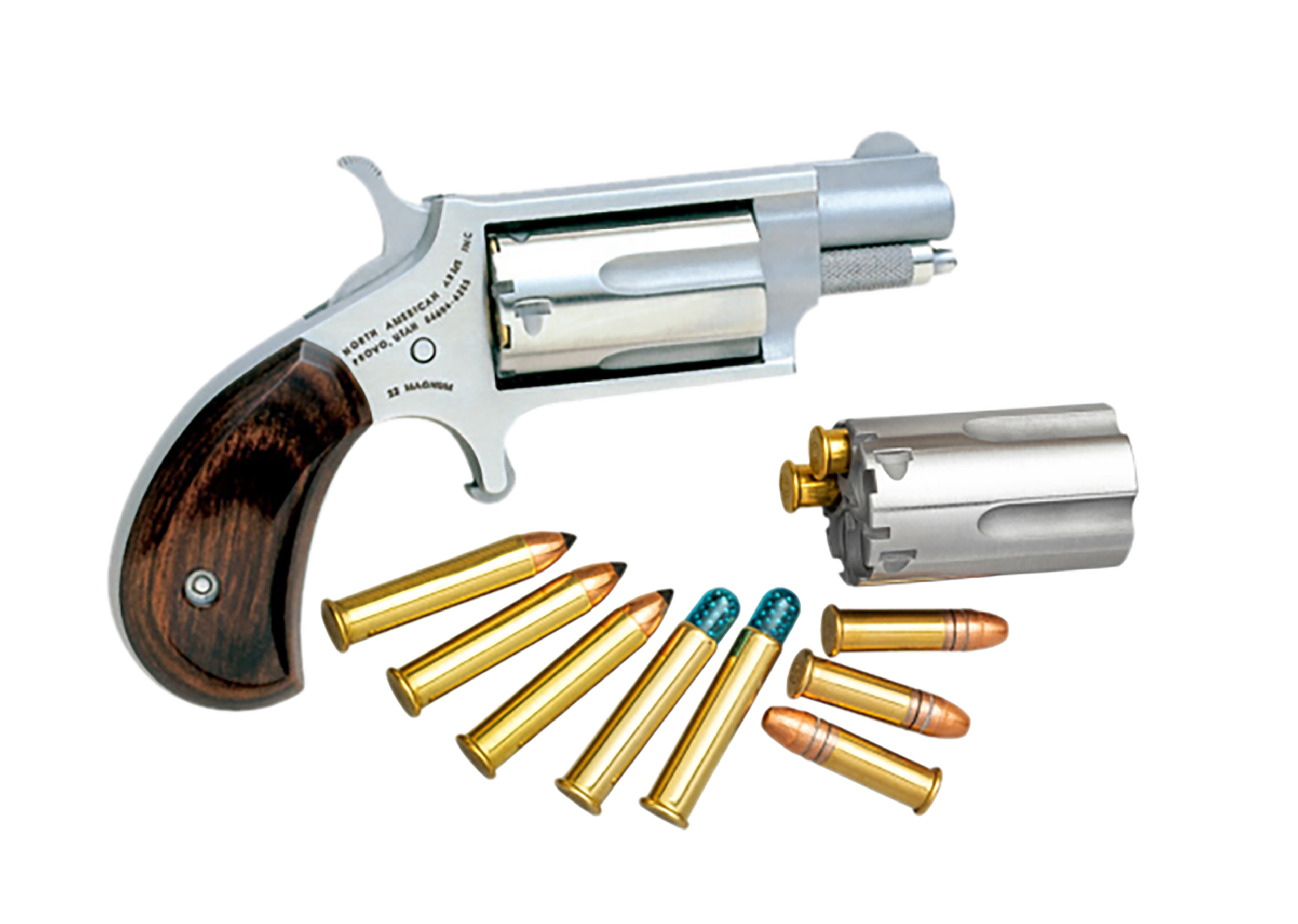 North American Arms 22MSC Mini-Revolver 22 LR/22 WMR 1.13" 5-Rd SAO - Rosewood Birdshead