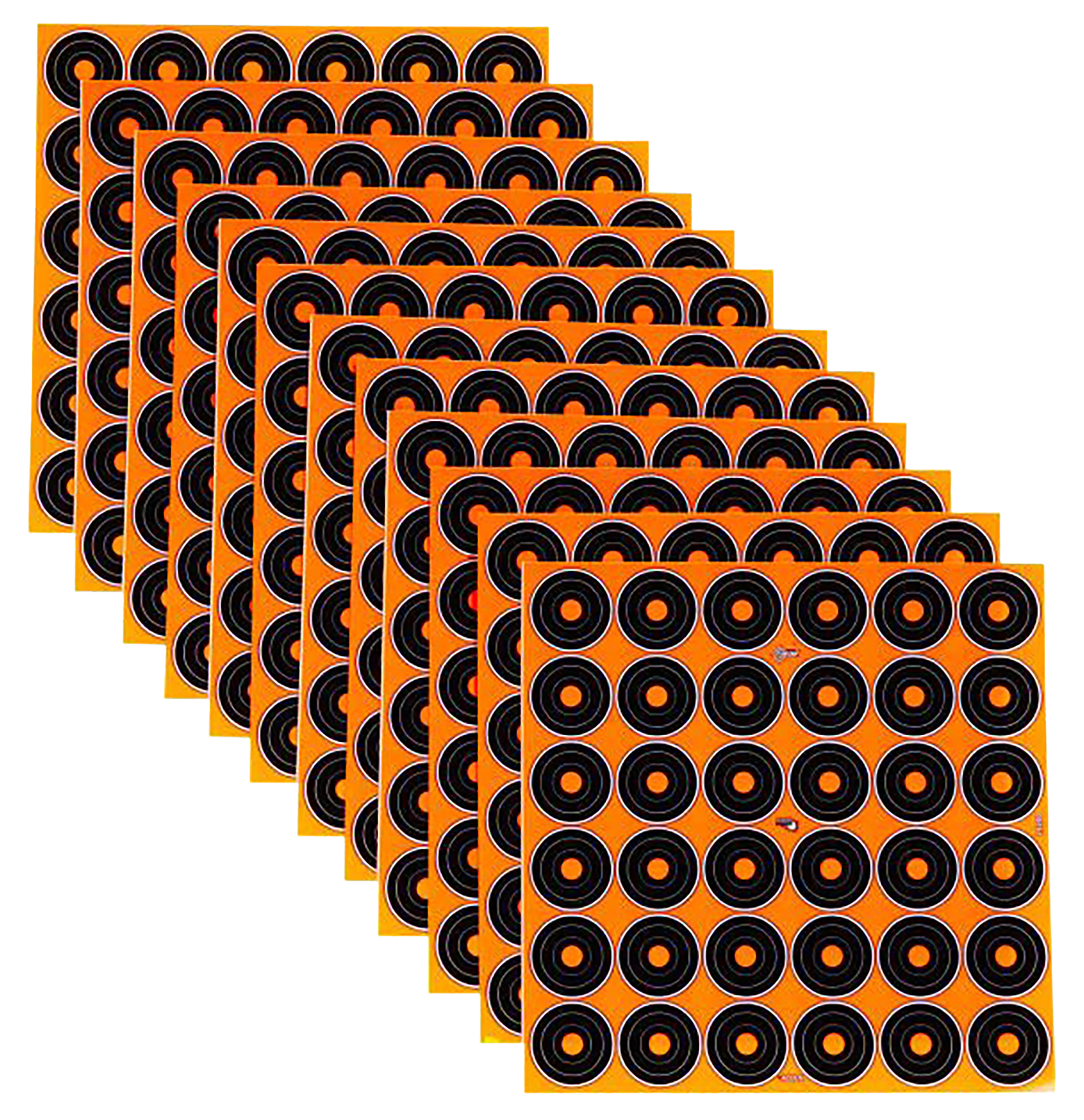 EZ-Aim 15250 Splash Reactive Self-Adhesive Paper 1" Bullseye 12 Pack - Black/Orange