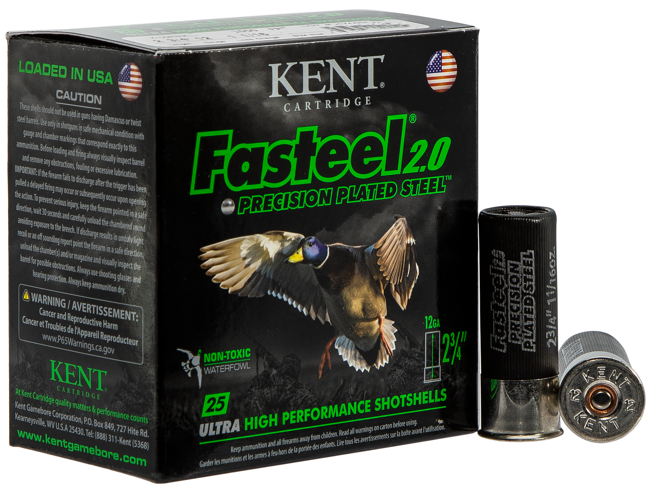 Kent Cartridge Fasteel 2.0 12 Gauge 2.75" 1-1/16 oz 4 Shot - Box or Case