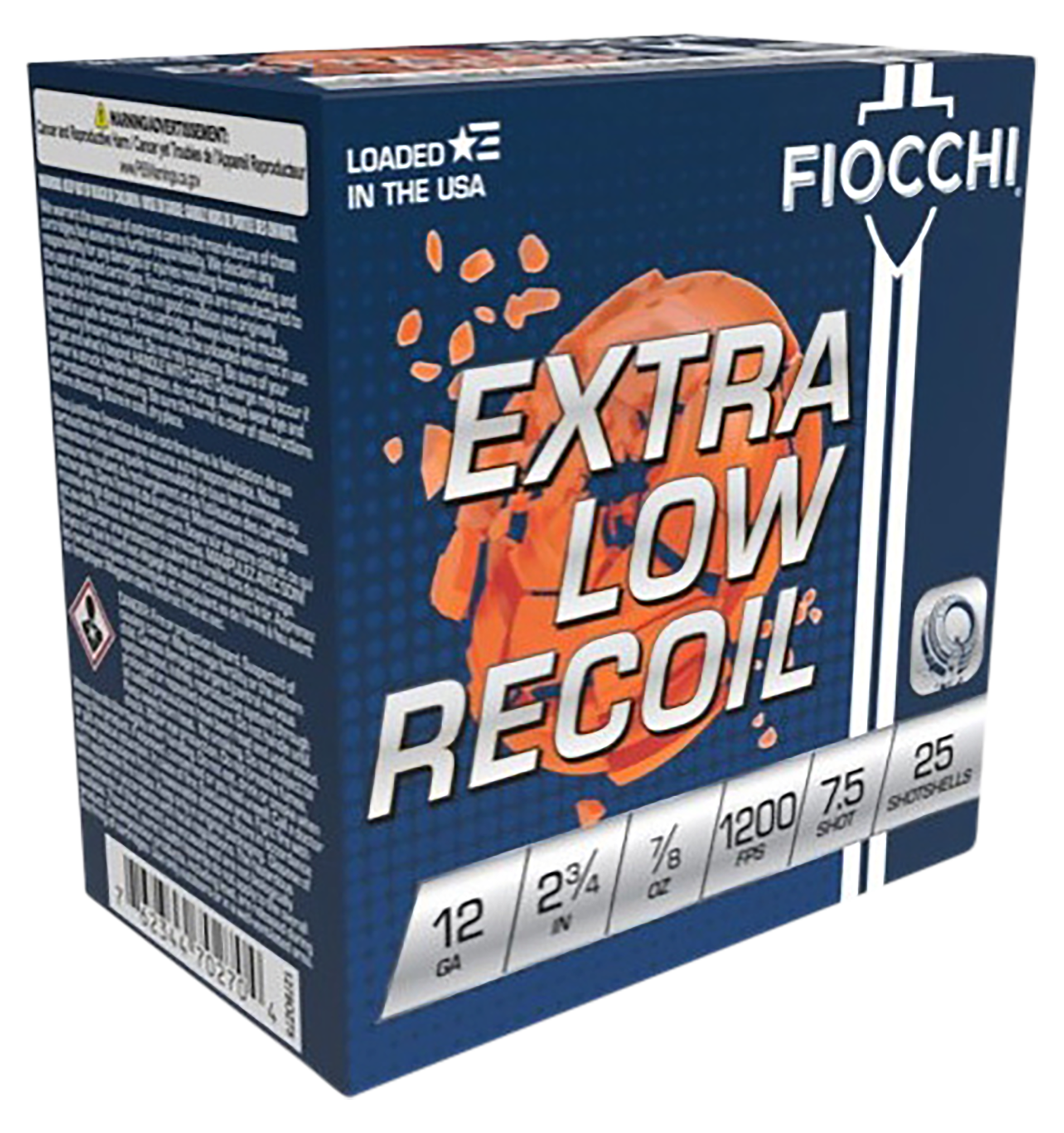 Fiocchi Exacta Target Low Recoil Trainer 12 Gauge 2.75" 7/8 oz 7.5 Shot 25 Rd - Box or Case