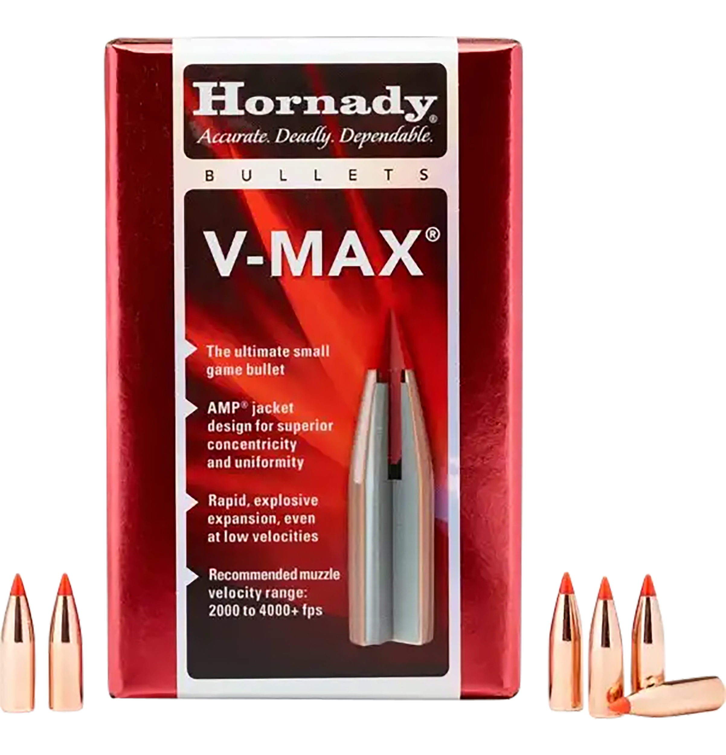 Hornady V-Max 6mm .243 87gr Polymer Tip Reloading Bullets - 100/Box