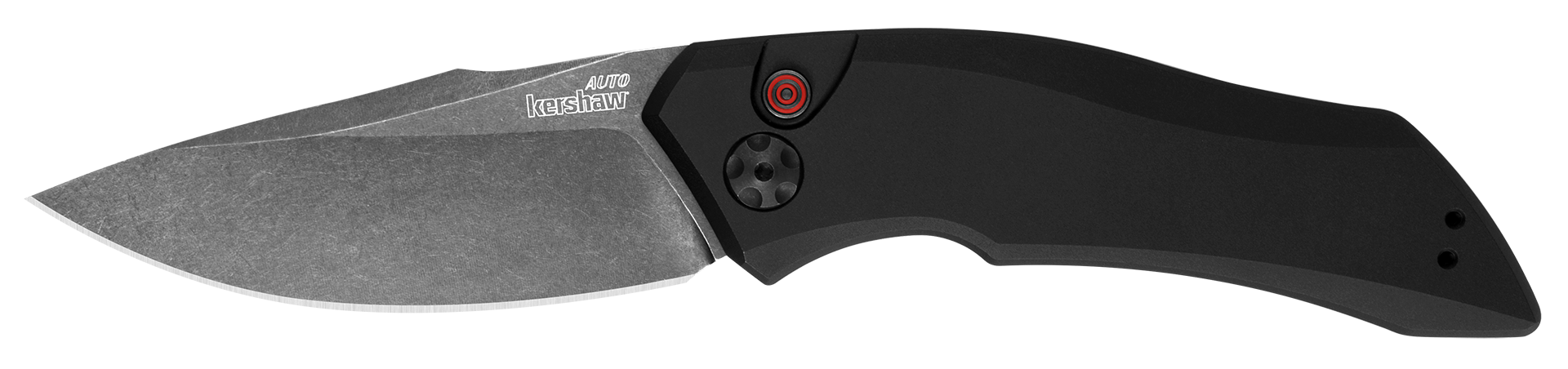 Kershaw Launch 1 3.4" Automatic Folding Drop Point Plain CPM 154 BlackWash - Black Aluminum