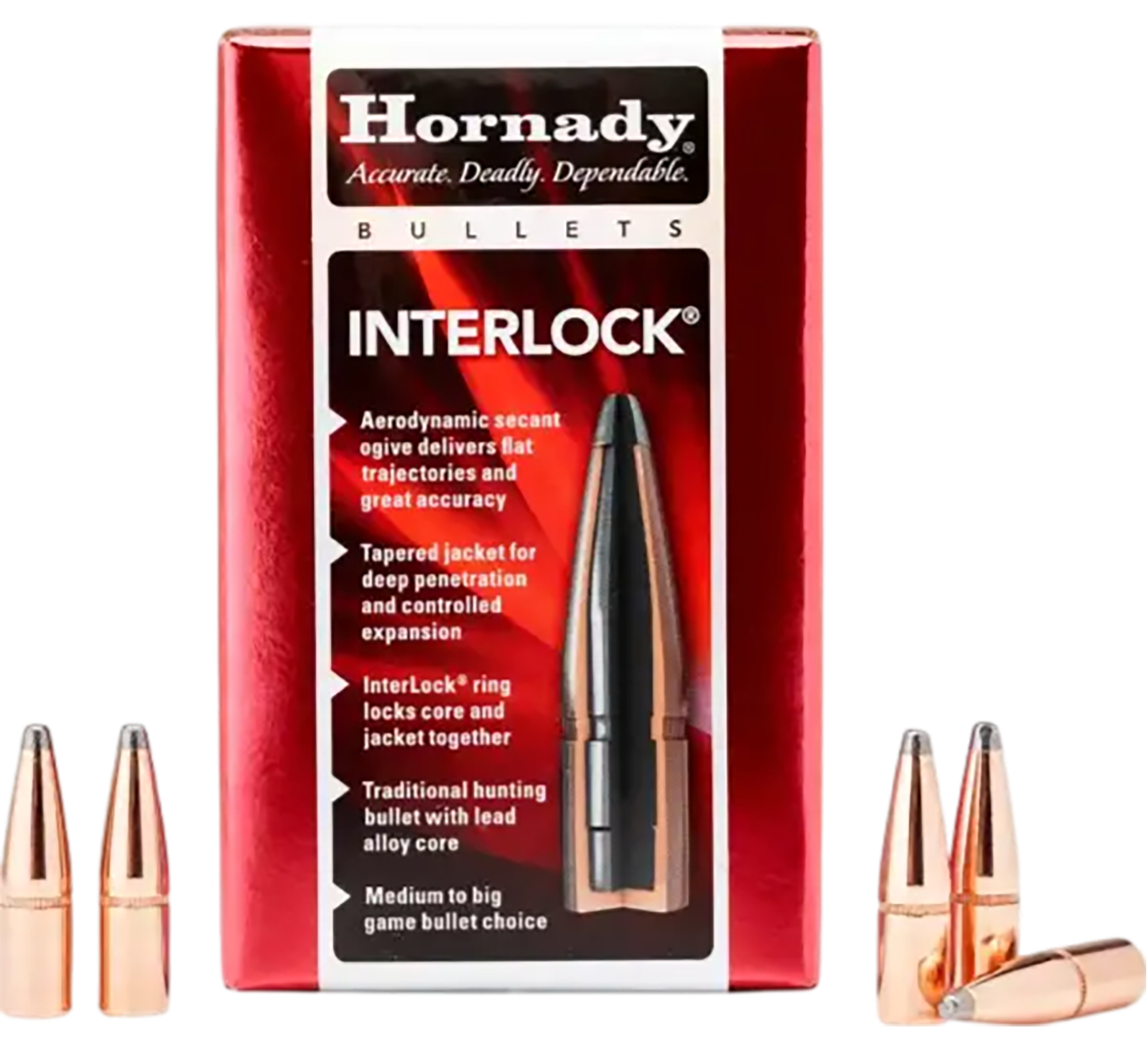 Hornady InterLock 6.5mm .264 160 gr Round Nose - 100/Box