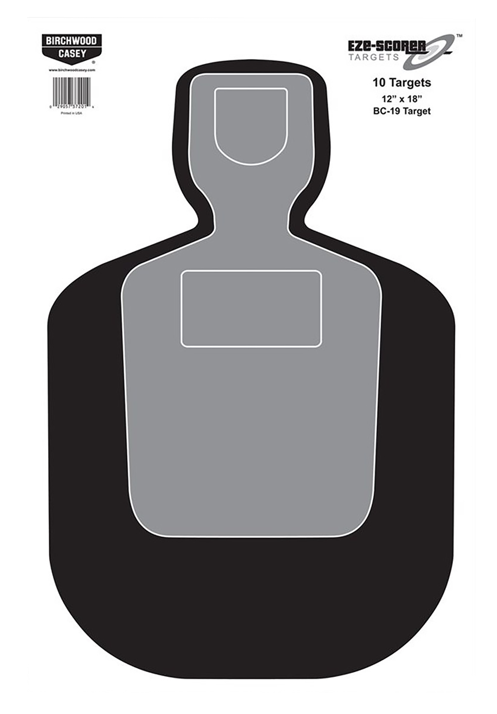 Birchwood Casey EZE-Scorer BC-19 Silhouette 12" x 18" Paper Hanging Target 100 Per Pkg