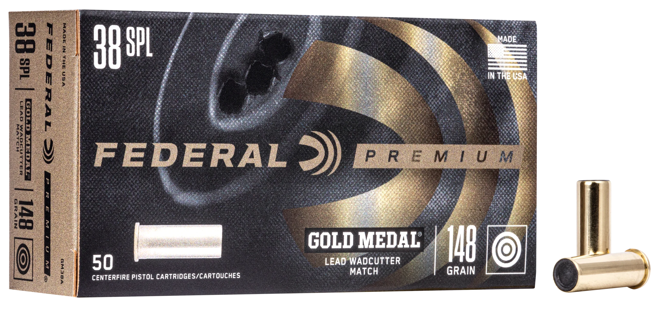 Federal Gold Medal 38 Special 148gr Lead Wadcutter 50 Rd - Box or Case