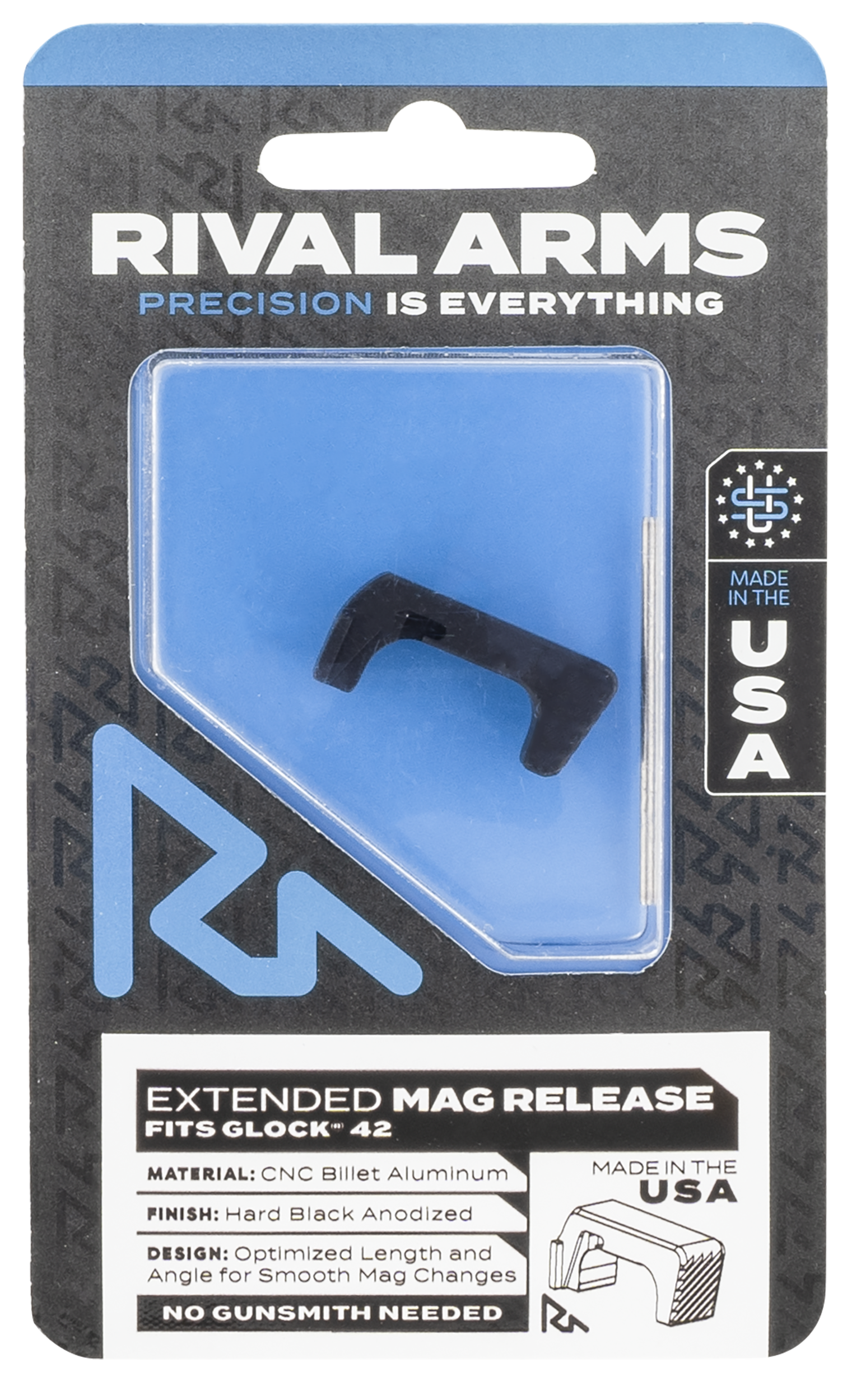 Rival Arms RA72S001A Extended Magazine Release for Sig P320 Hard Black Anodized Aluminum