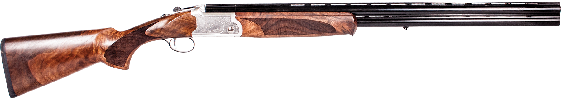 ATI Cavalry SV 12 Gauge 28" 3" 2-Rd Break-Open Shotgun - Silver Engraved Wood