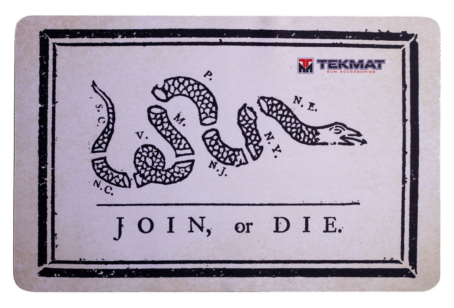 TekMat TEKR17JOIN Join or Die 11"x17" Rubber Handgun Cleaning Mat
