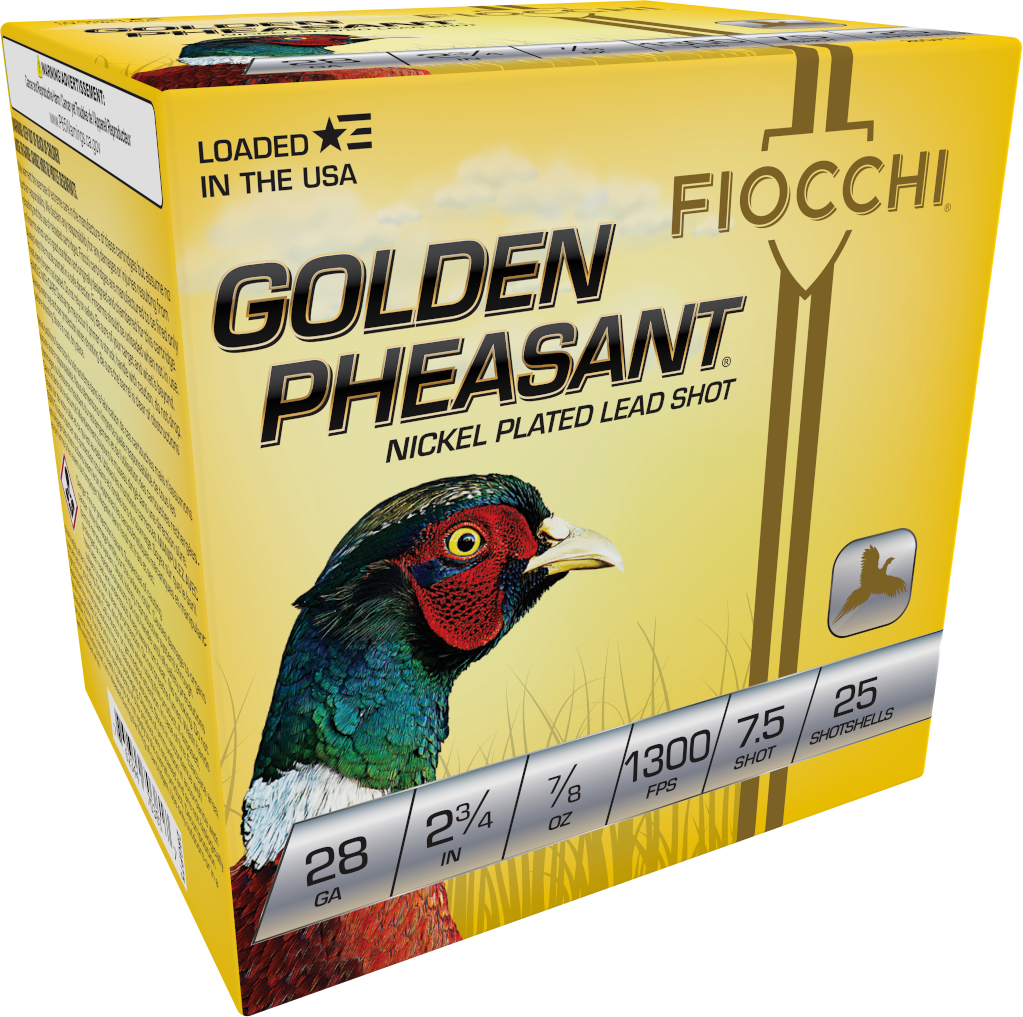 Fiocchi Golden Pheasant Extrema 28 Gauge 2.75" 7/8 oz 7.5 Shot - Box or Case