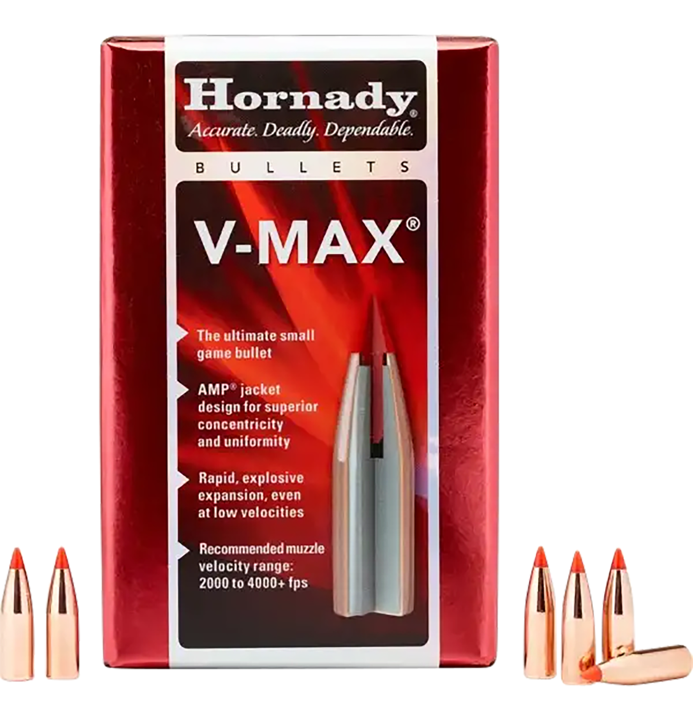 Hornady V-Max 7mm .284 120gr Polymer Tip Reloading Bullets - 100/Box