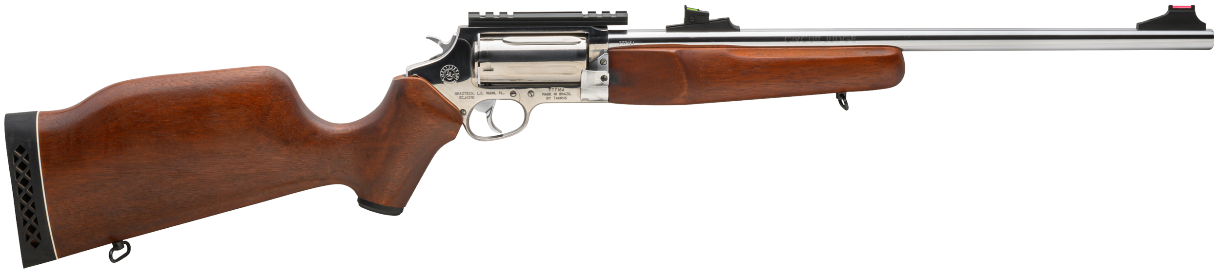 Rossi Circuit Judge 45 Colt (LC) / 410 Gauge 18.50" 5-Rd Polished Stainless Steel Hardwood Monte Carlo Right Hand
