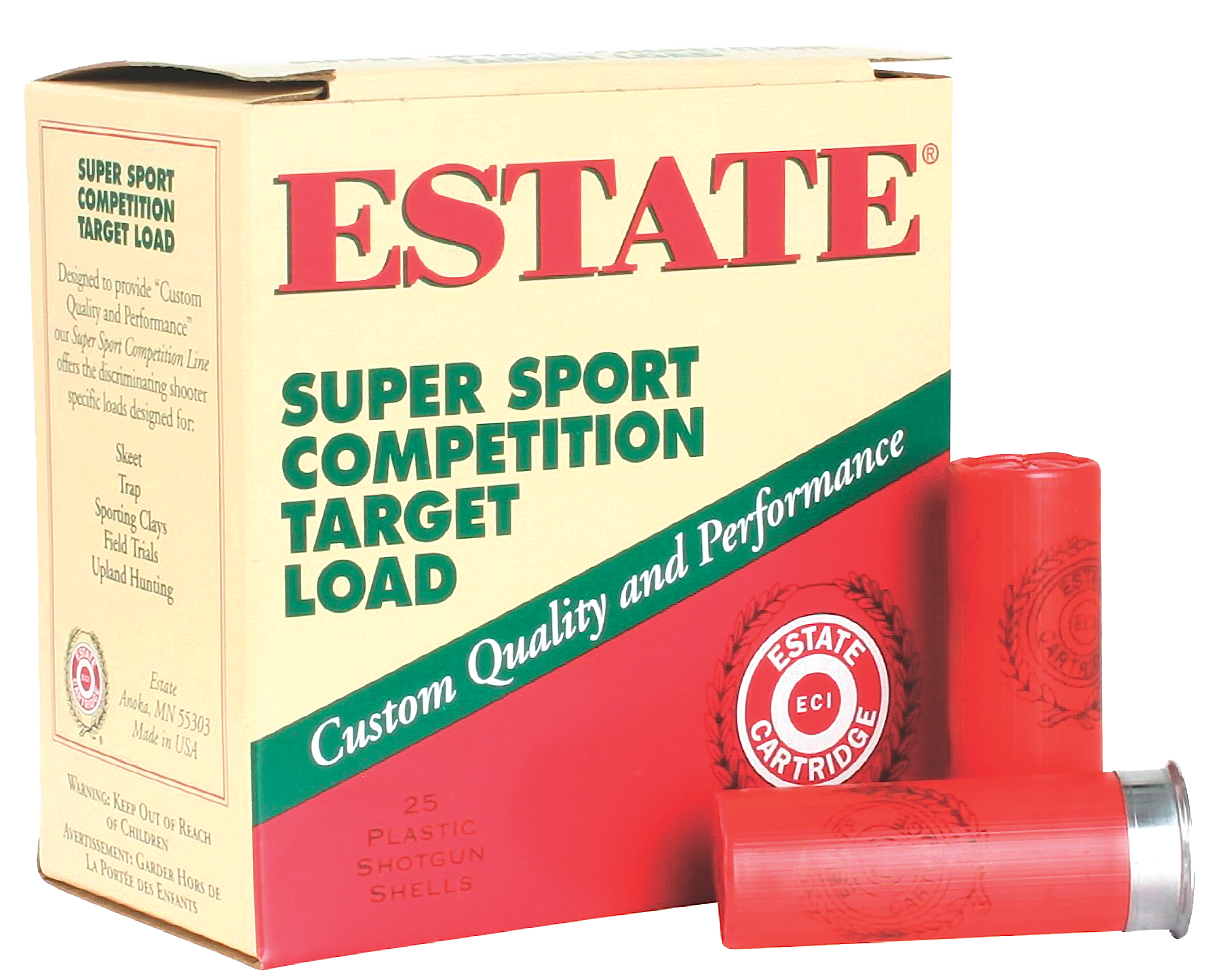 Estate Super Sport Competition Target 12 Gauge 2.75" 1 oz #8 Shot - Box or Case
