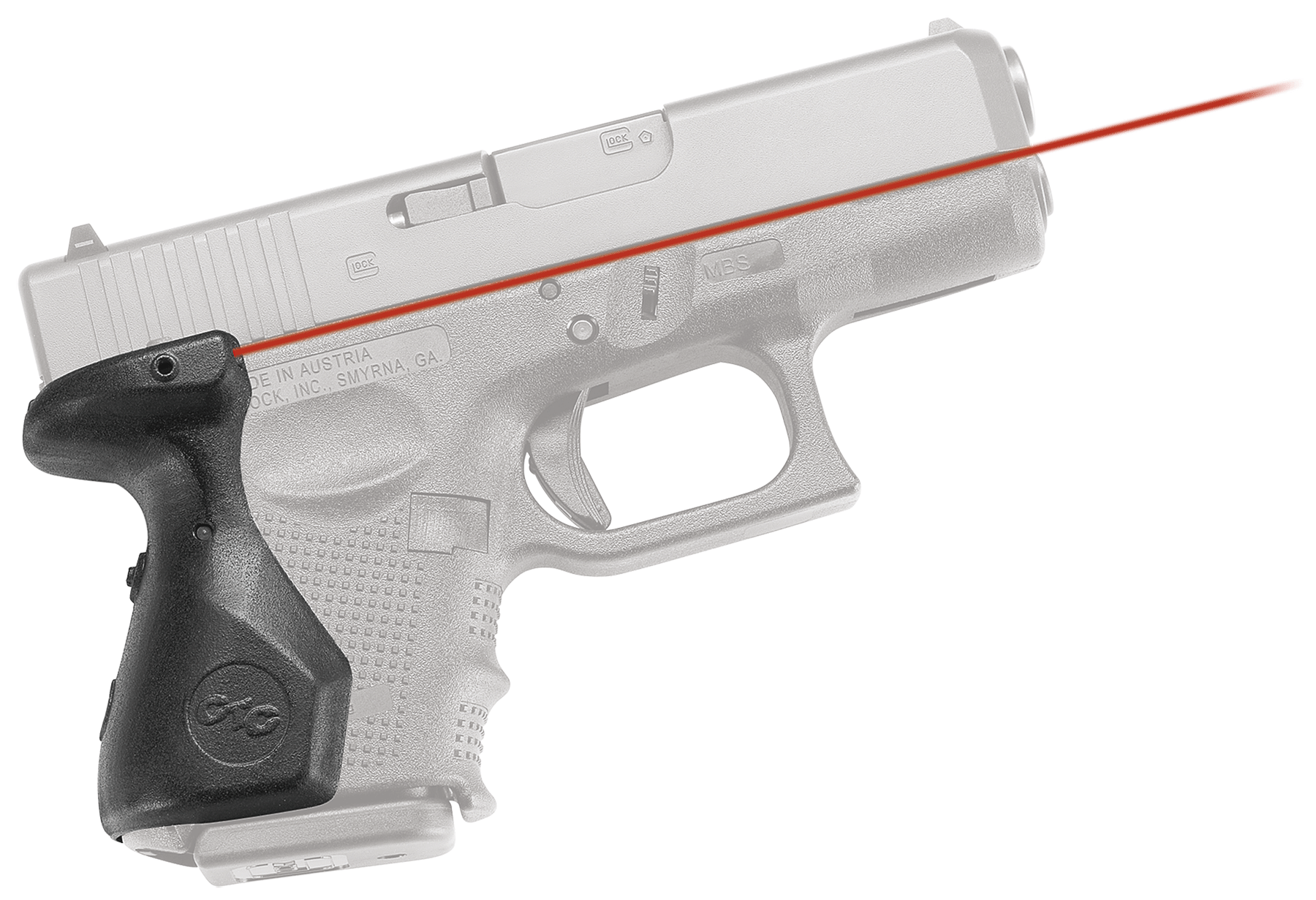 Crimson Trace LG-852 Lasergrips Red Laser Sight for Glock Gen 4 26/27/33 - Black Polymer