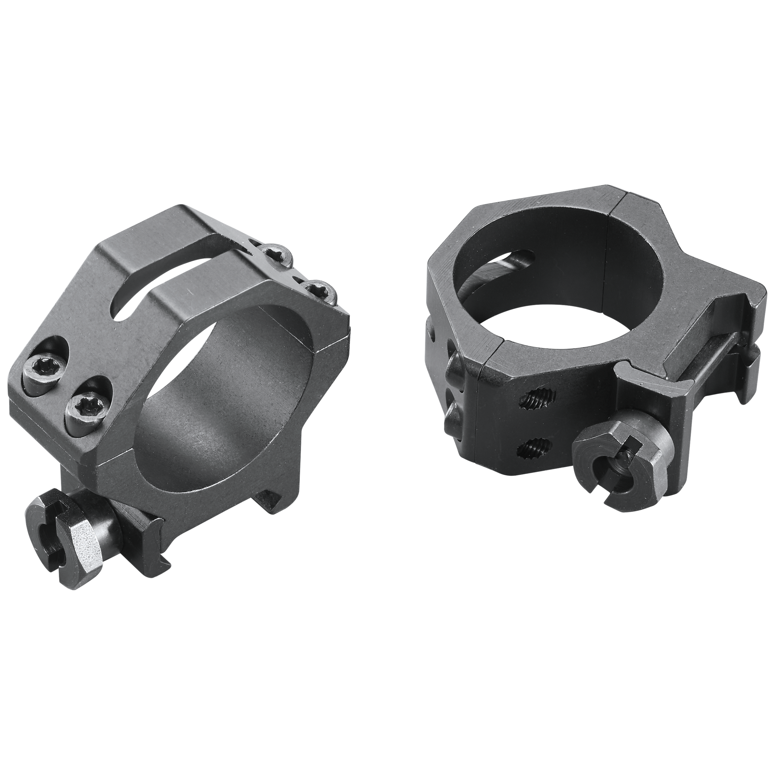 Weaver Mounts 48364 Four-Hole Skeleton Rings 30mm Low Matte Black Aluminum