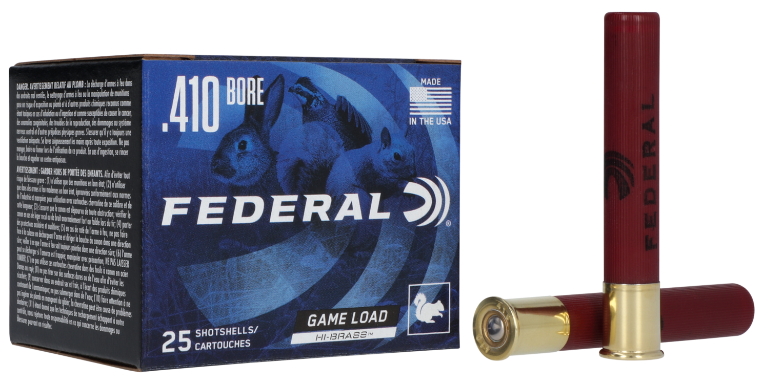 Federal Game-Shok High Brass 410 Bore 2.5" 1/2 oz #6 Shot 25 Rds - Box or Case