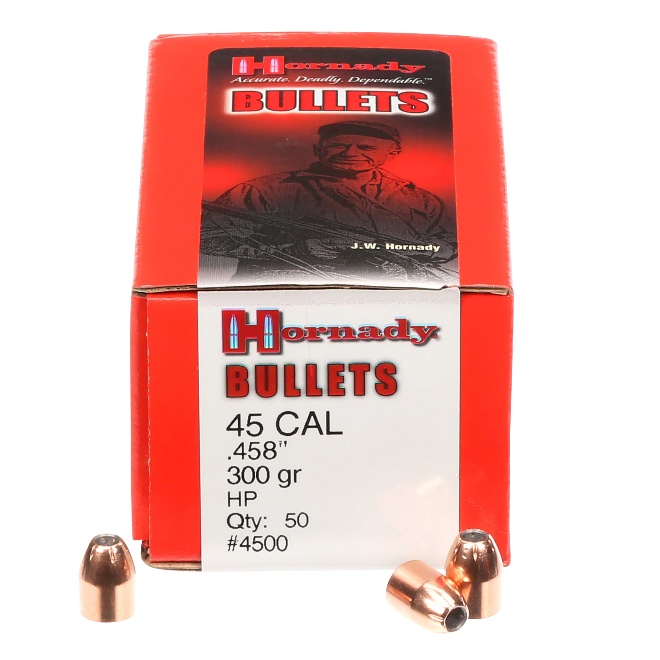 Hornady InterLock 45 Cal .458 300 gr Hollow Point Reloading Bullets - 50/Box