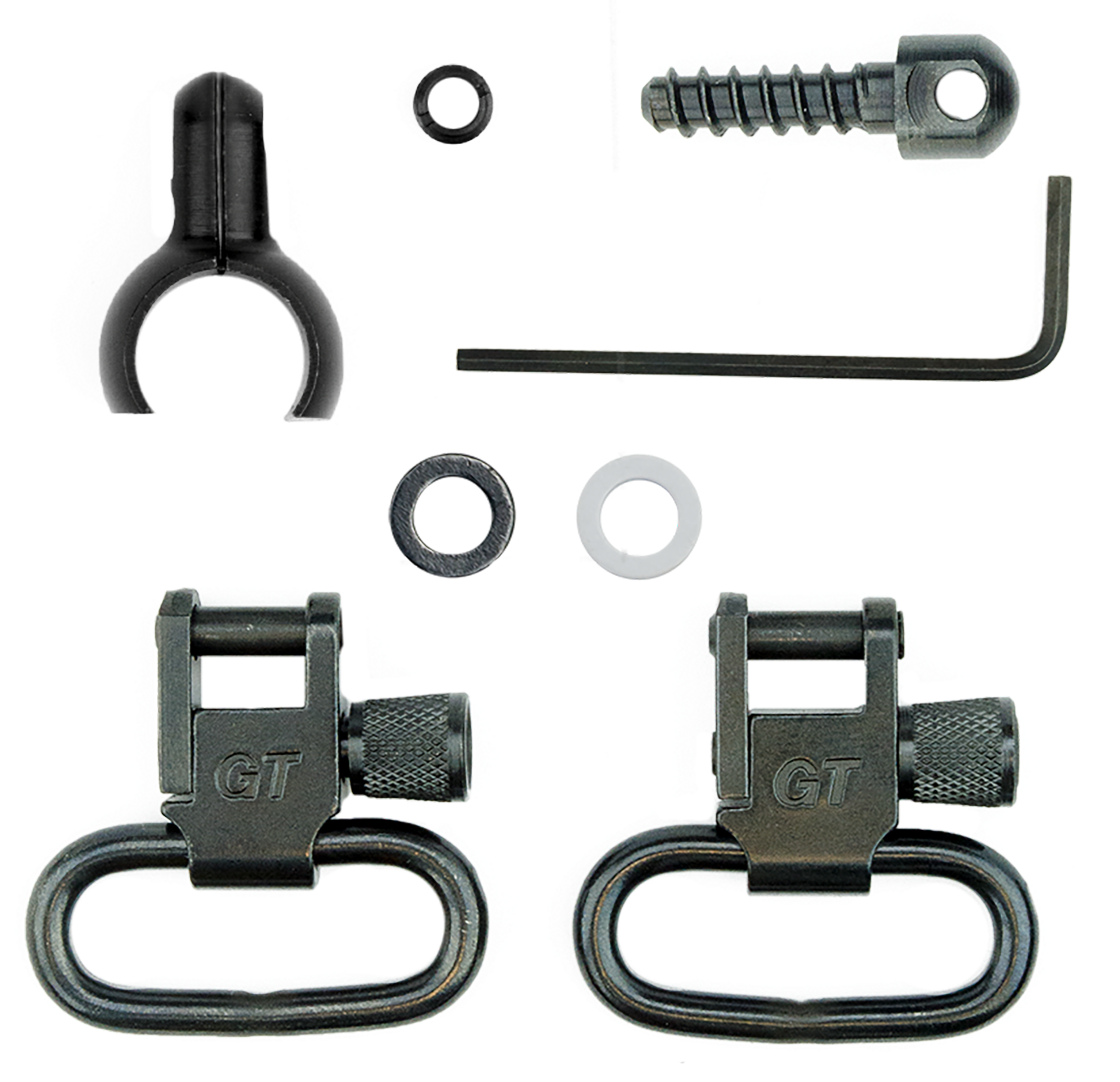 GrovTec GTSW46 Barrel Band Swivel Set 1" Black Steel - .800"-.850" Barrels