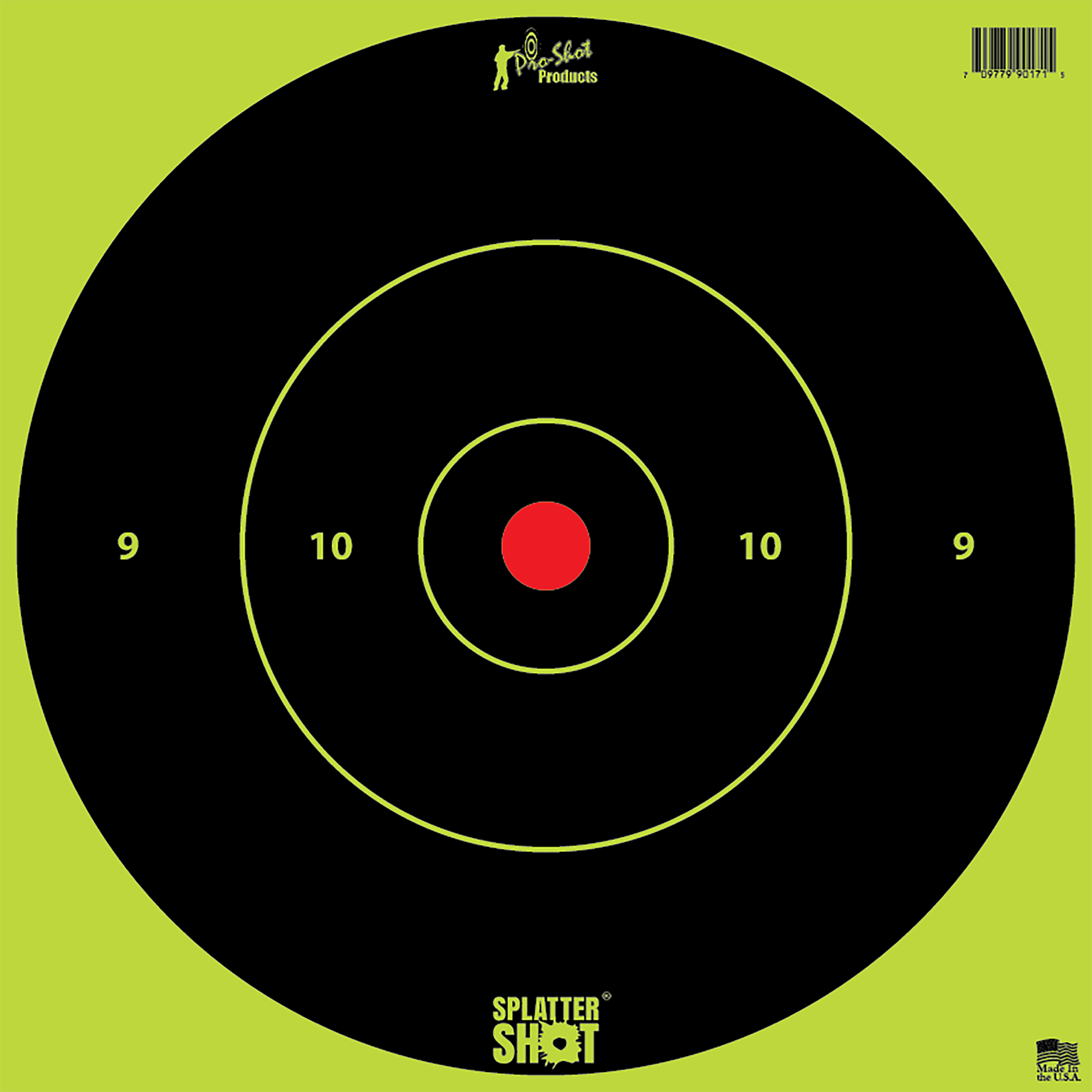 Pro-Shot SplatterShot 12" Green Bullseye Hanging Paper Target 12 Pack
