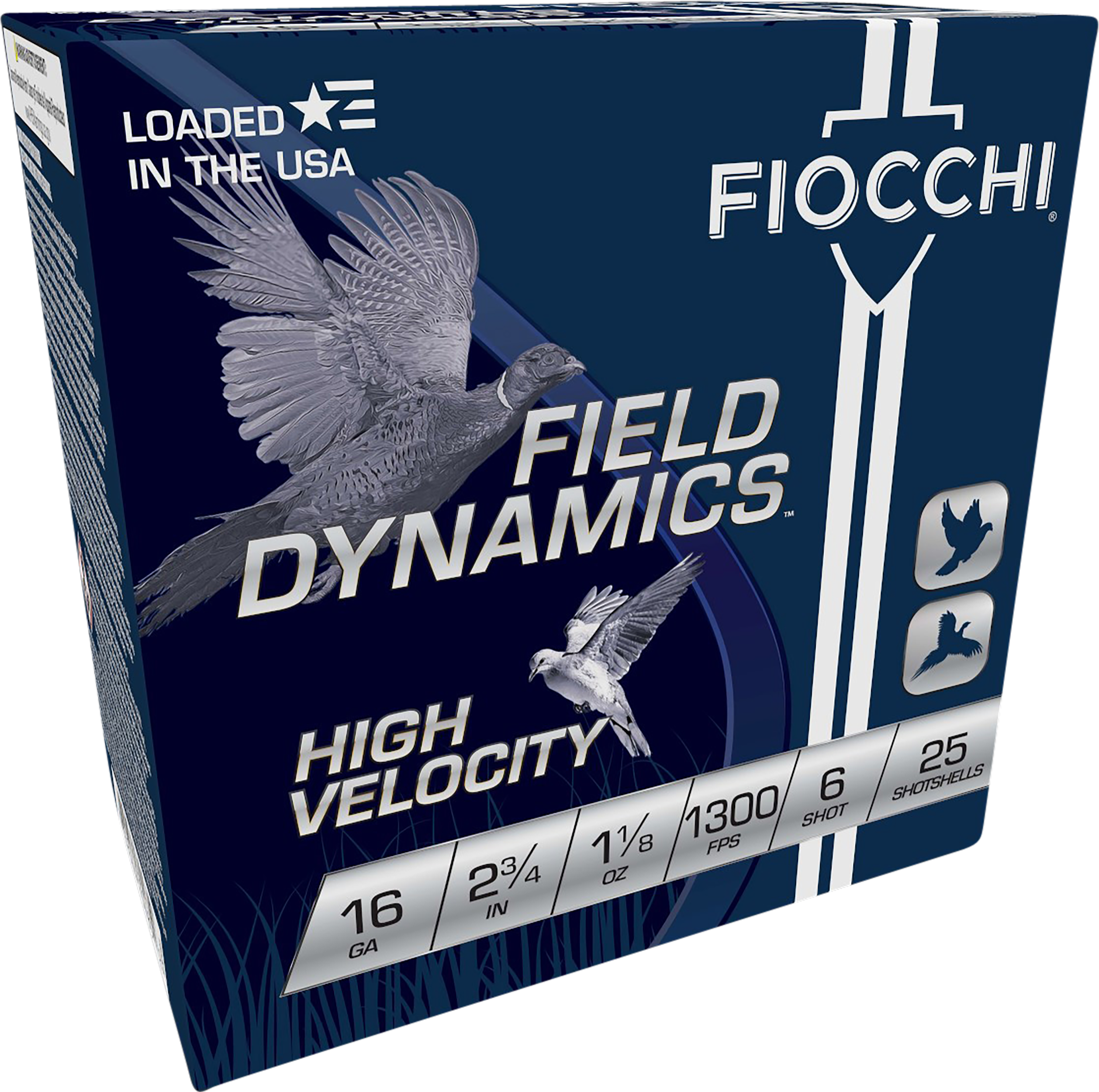 Fiocchi 16HV6 Field Dynamics High Velocity 16 Gauge 2.75" 1 1/8 oz 6 Shot 25 Rd/Box - Box or Case