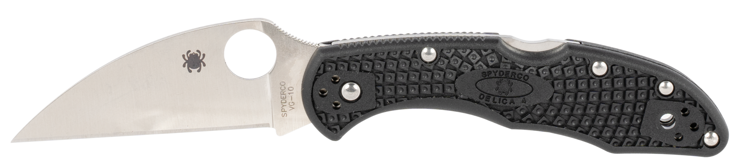 Spyderco Delica 4 Lightweight 2.87" Wharncliffe VG-10 FRN Black Folding Knife - Plain Edge