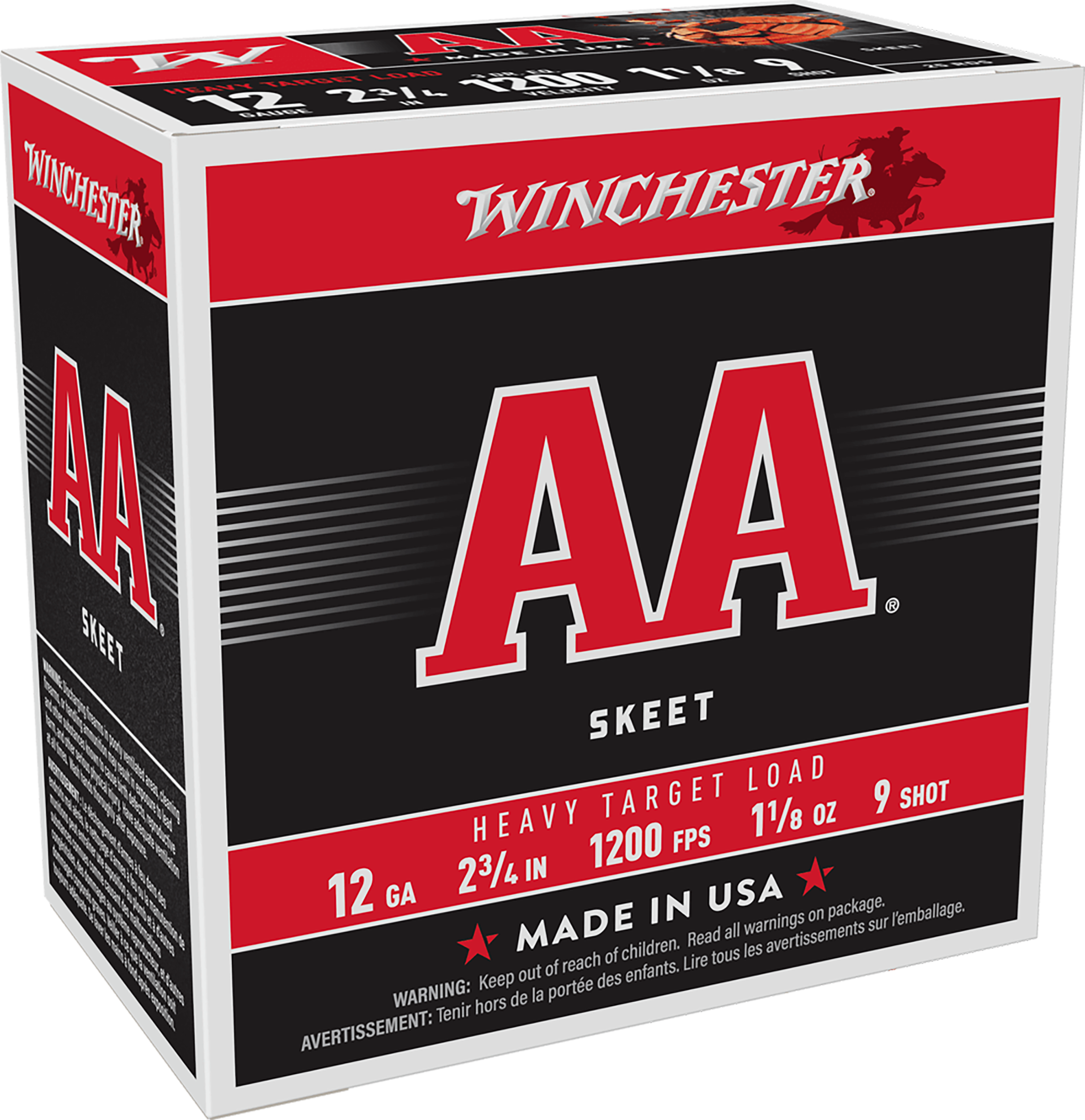 Winchester Ammo AA Heavy 12 Gauge 2.75" 1-1/8 oz #9 Shot 1200 fps 25 Rd - Box or Case