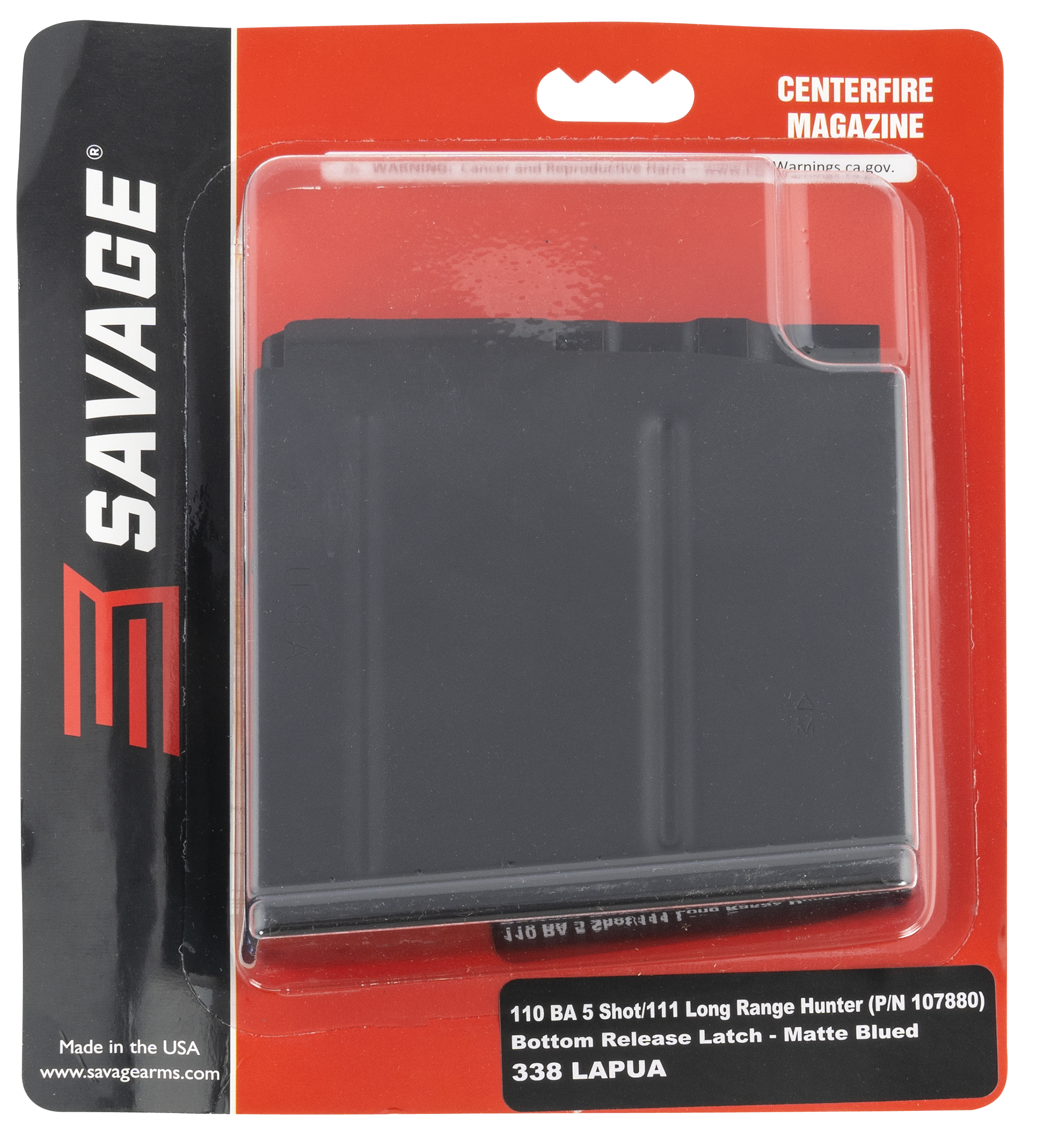 Savage 110BA 338 Lapua Mag 5rd Blued Steel Detachable Magazine - Fits 110/111 Long Range Hunter