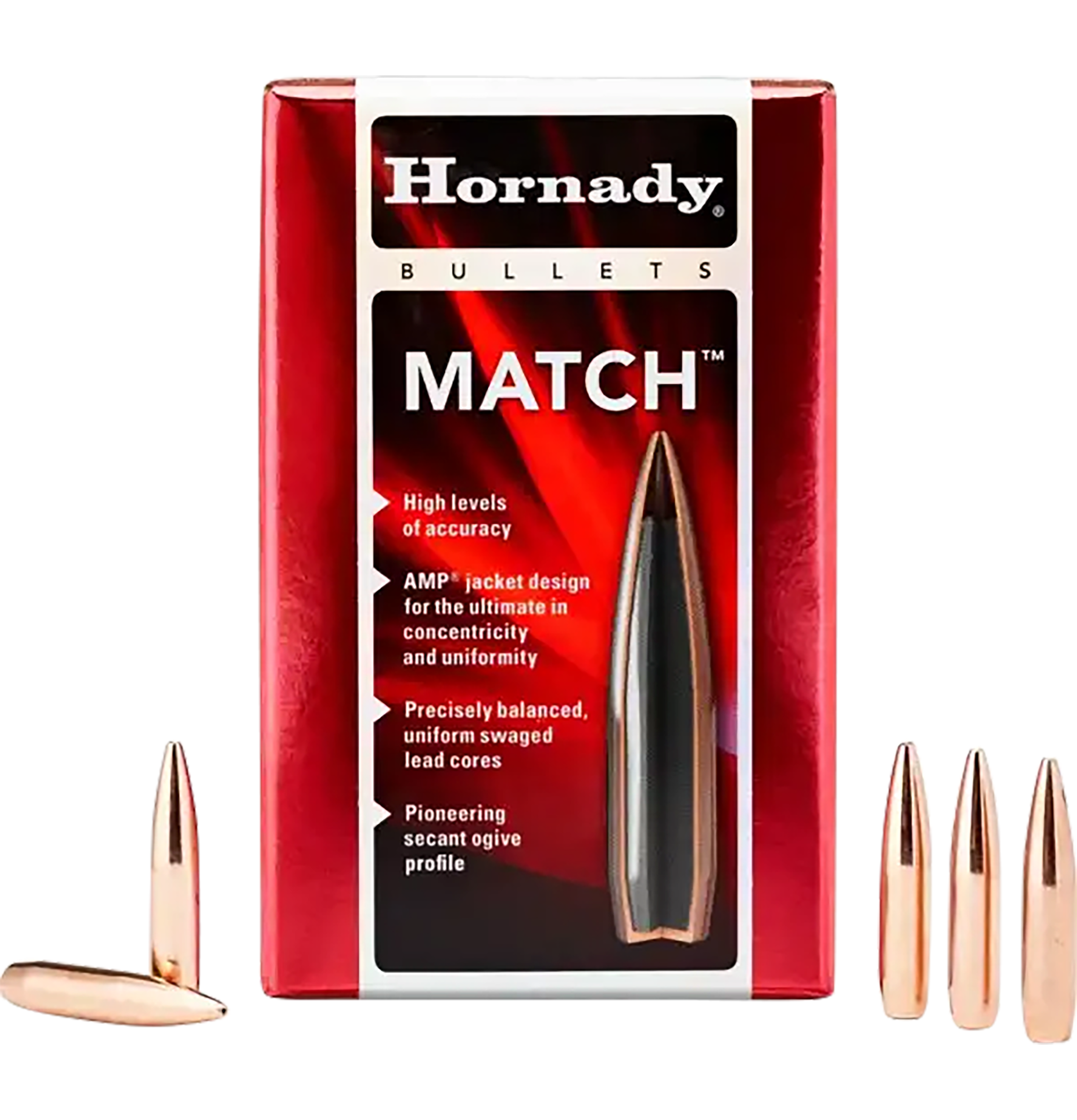 Hornady Match 30 Cal .308 208 gr BTHP Match Reloading Bullets - 100 Per Box
