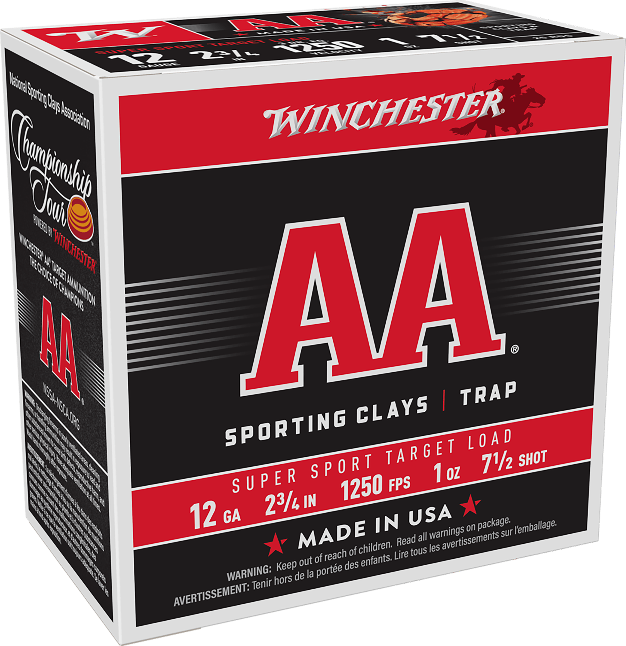 Winchester Ammo AA Super Sport Sporting Clay 12 Gauge 2.75" 1 oz 7.5 Shot 25 Rd - Box or Case