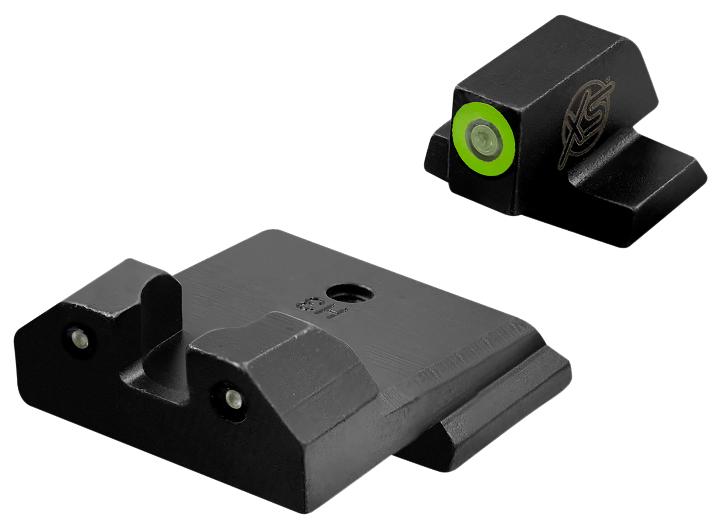 XS Sights R3D Night Sights for S&W M&P Shield - 3-Dot Green Tritium Green Outline