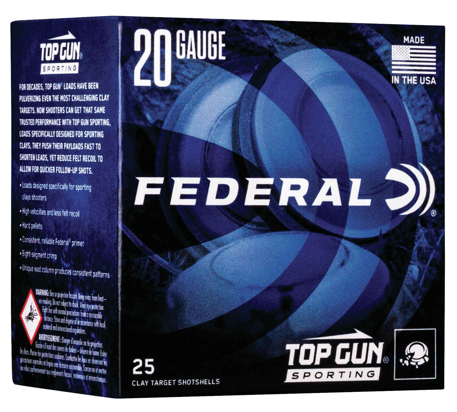Federal Top Gun 20 Gauge 2.75" 7/8 oz #8 Shot 25 Rd - Box or Case