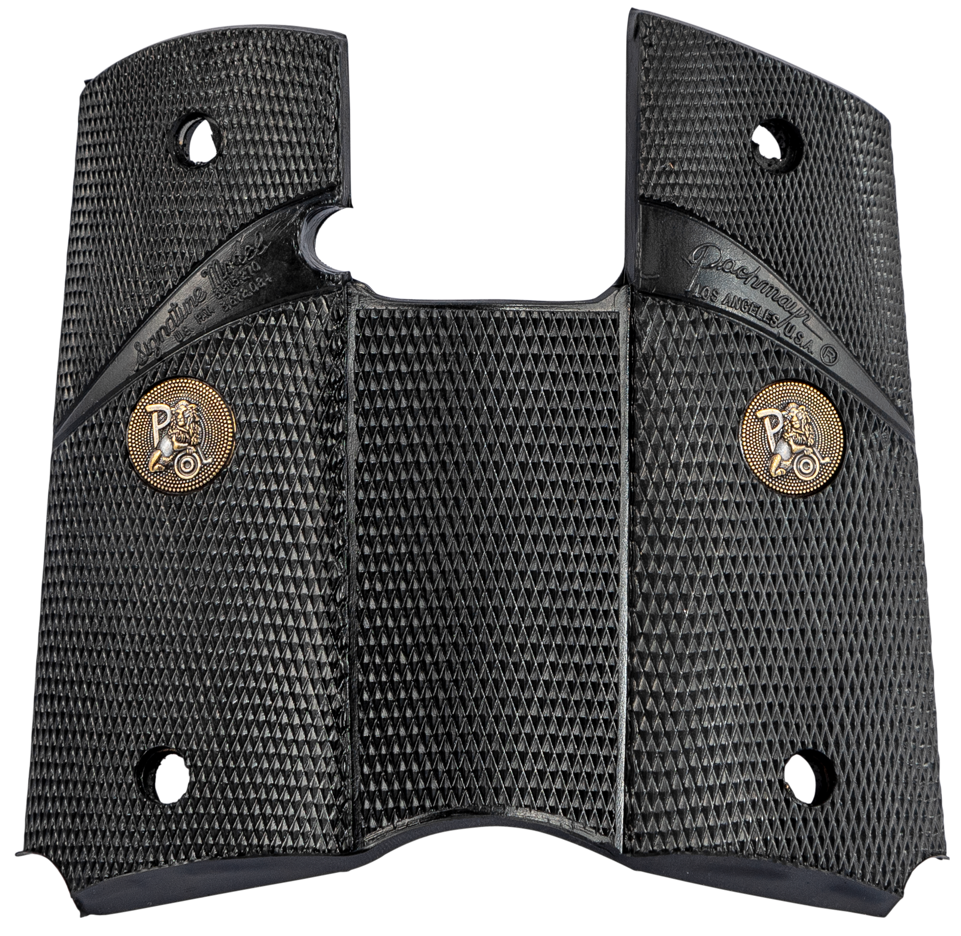 Pachmayr Signature Wraparound Pistol Grip Checkered Black Rubber - Colt Officer