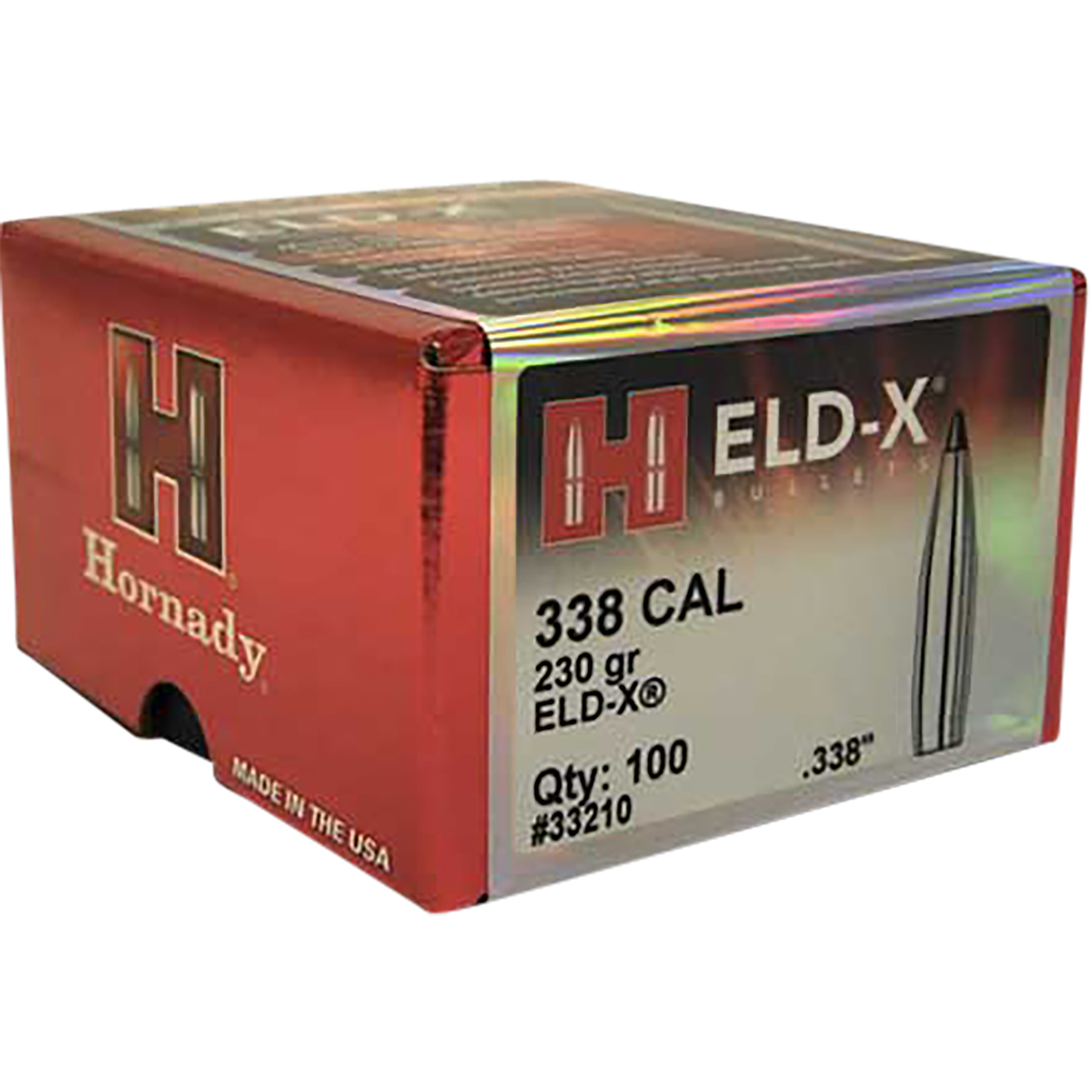 Hornady ELD-X .338 Cal 230gr Reloading Bullets - 100 Per Box