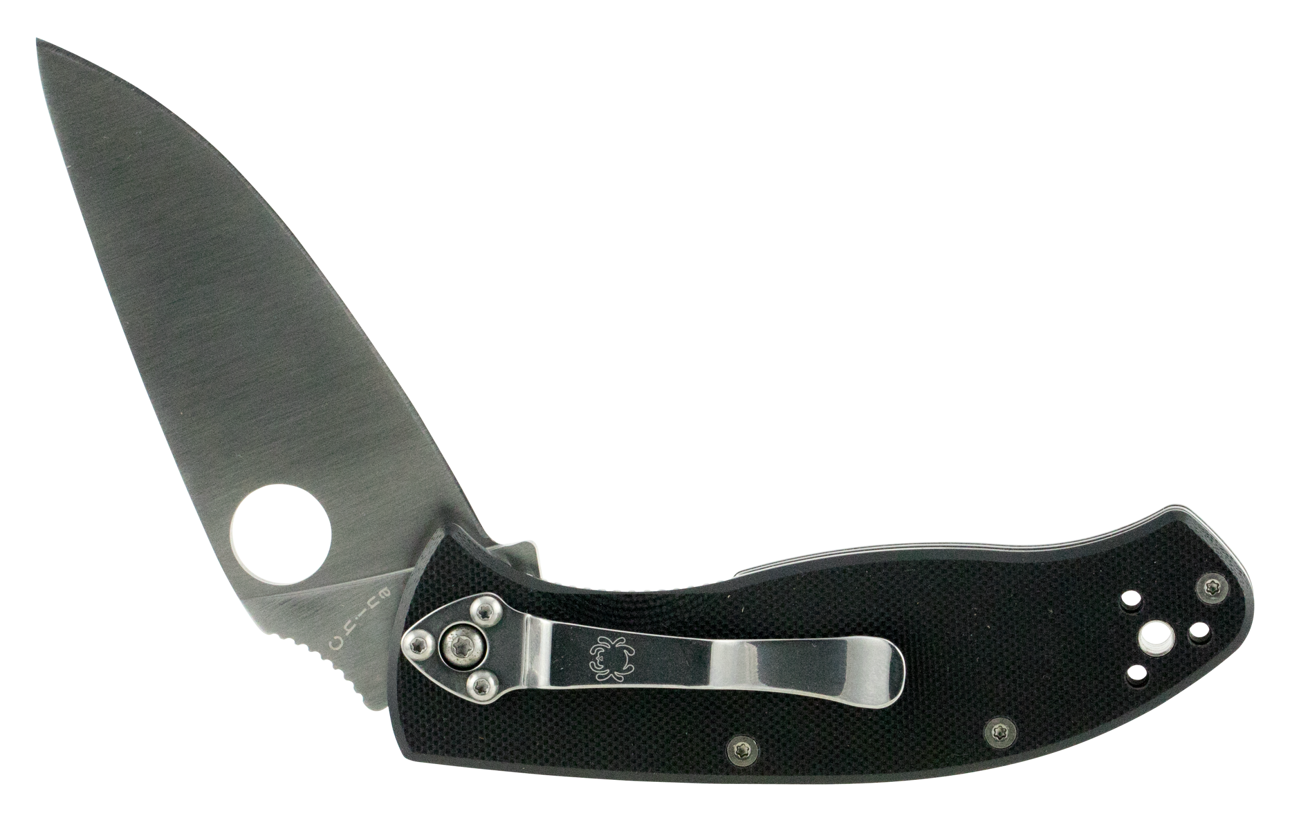 Spyderco C122GP Tenacious 3.39" 8Cr13MoV Drop Point Plain Edge Black G10 Folding Knife