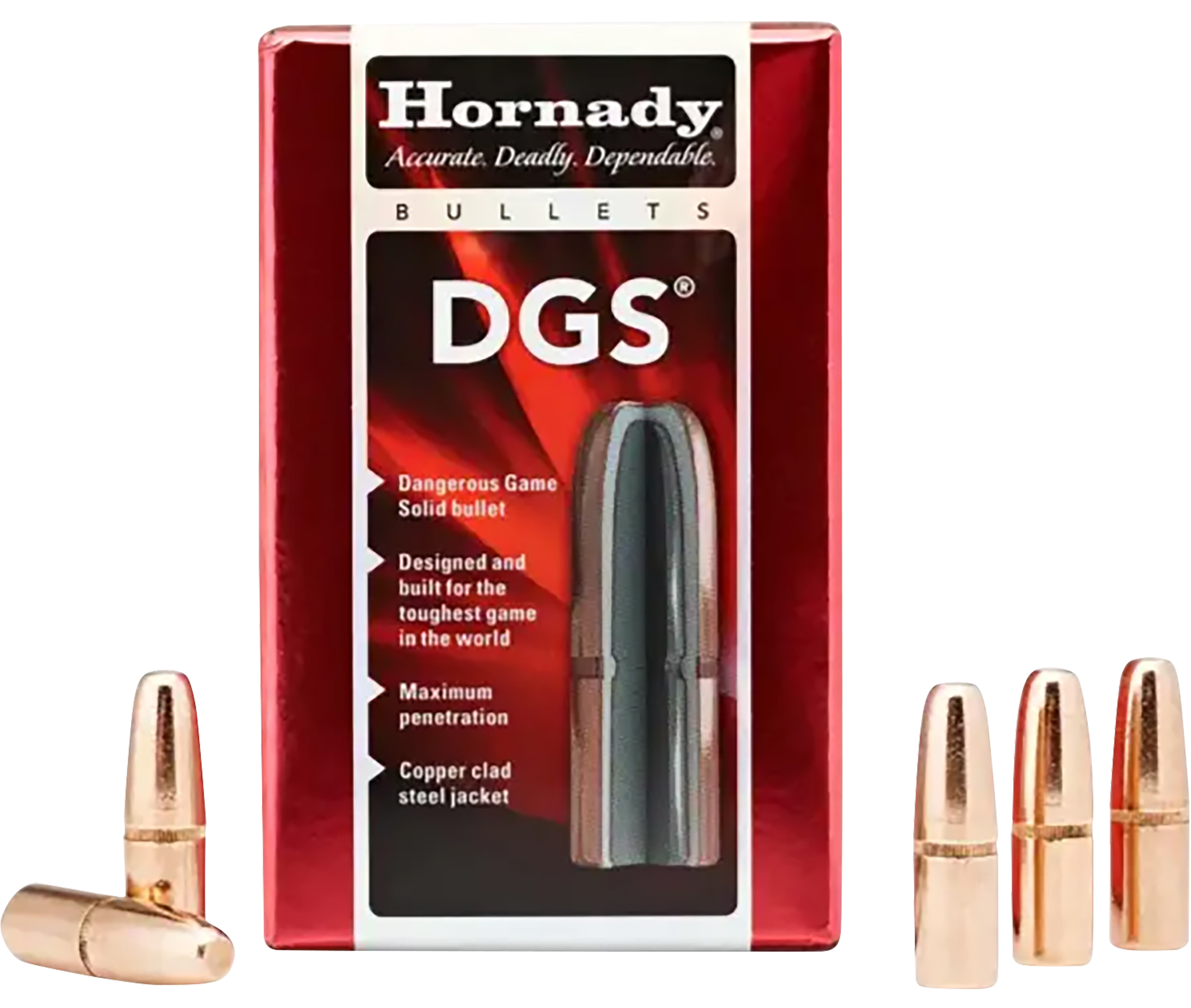 Hornady DGS 470 Cal .474 500 gr Dangerous Game Solid Reloading Bullets - 50/Box