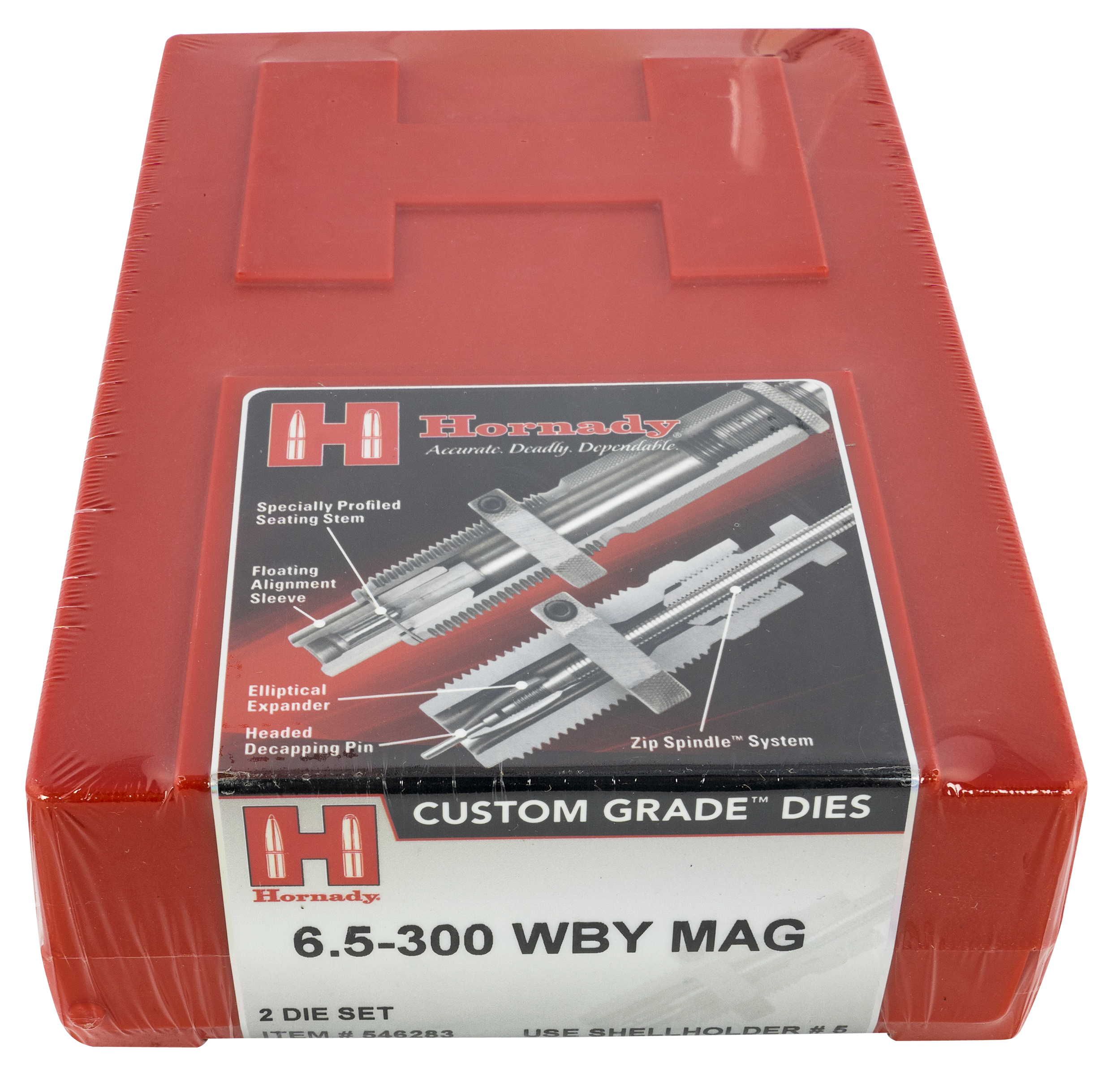 Hornady Custom Grade Series IV 2-Die Set 6.5-300 Wthby Mag Sizing/Seater