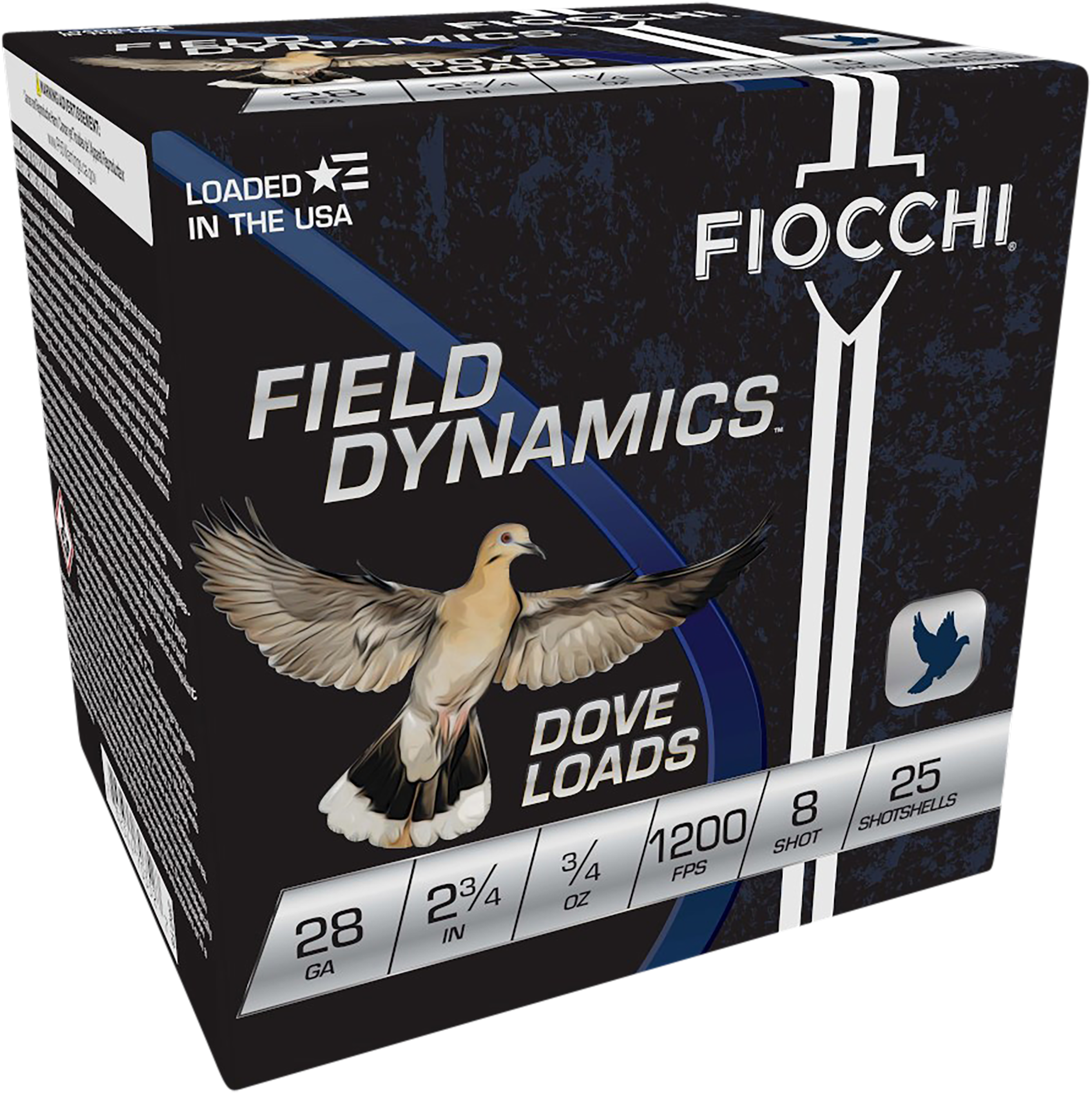 Fiocchi Field Dynamics Dove & Quail 28 Gauge 2.75" 3/4 oz 8 Shot Lead - Box or Case