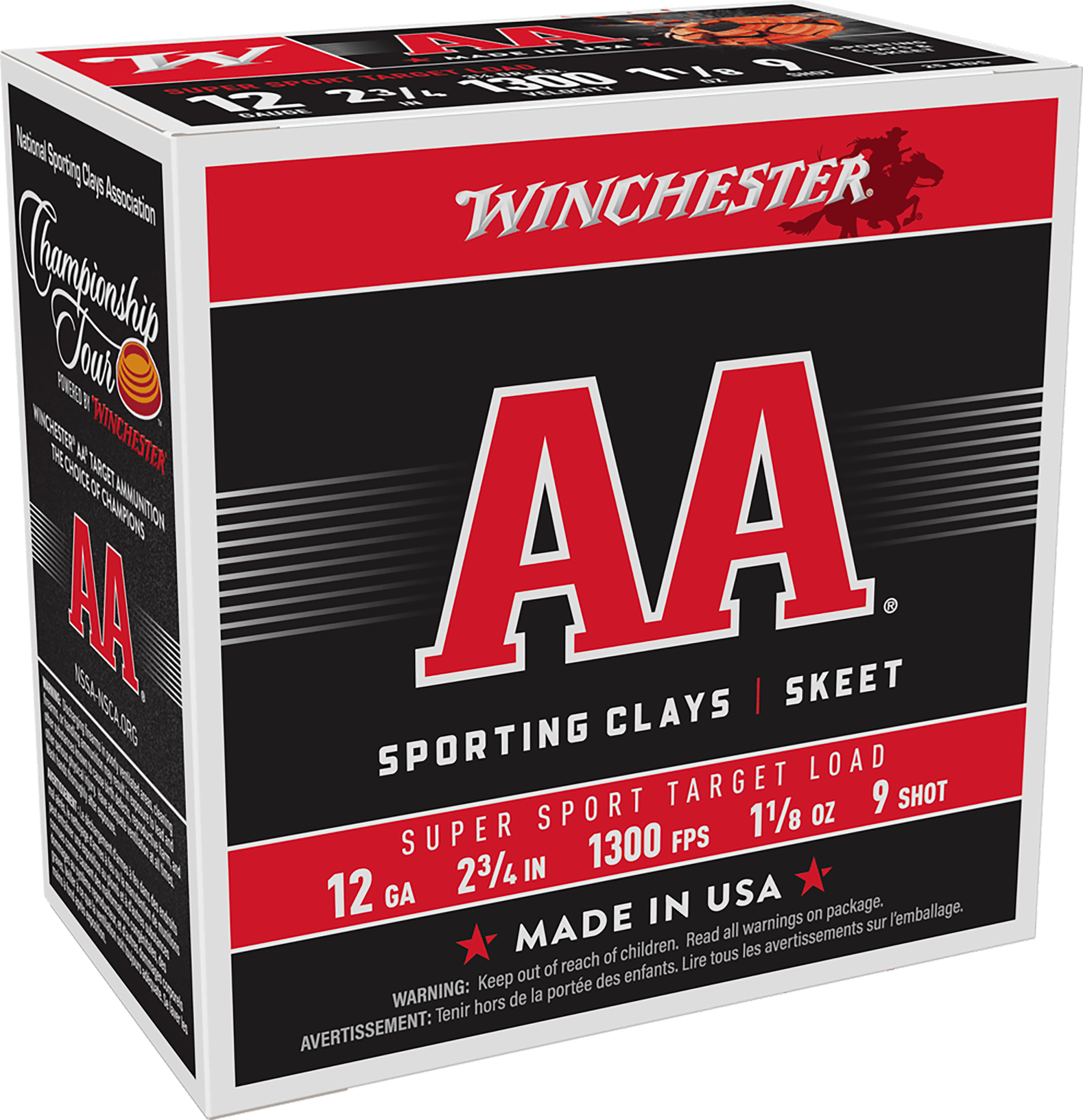 Winchester Ammo AA Super Sport Sporting Clay 12 Gauge 2.75" 1-1/8 oz 9 Shot - Box or Case