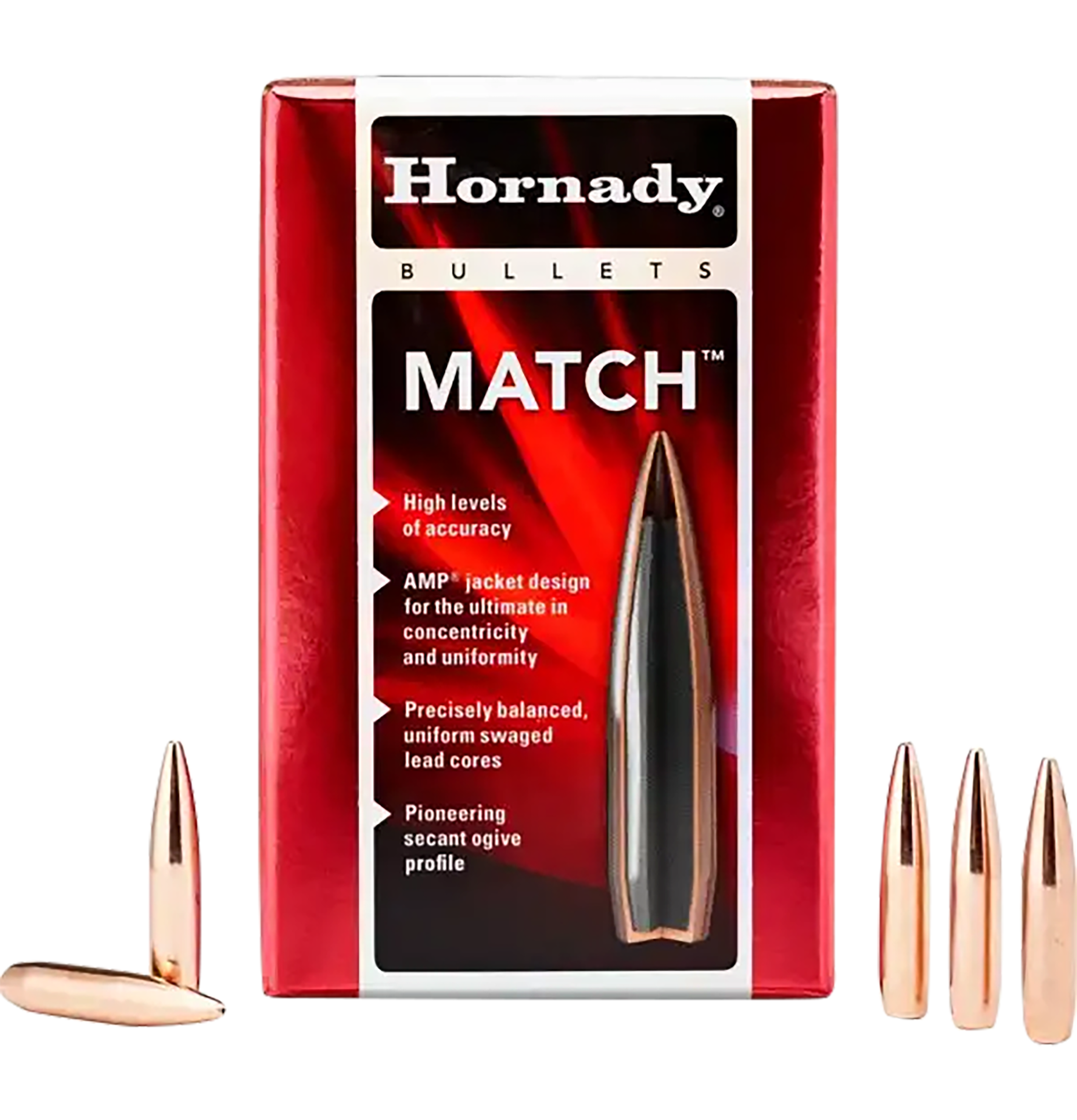 Hornady Match 6.5mm .264 140 gr BTHP Reloading Bullets - 100 Per Box