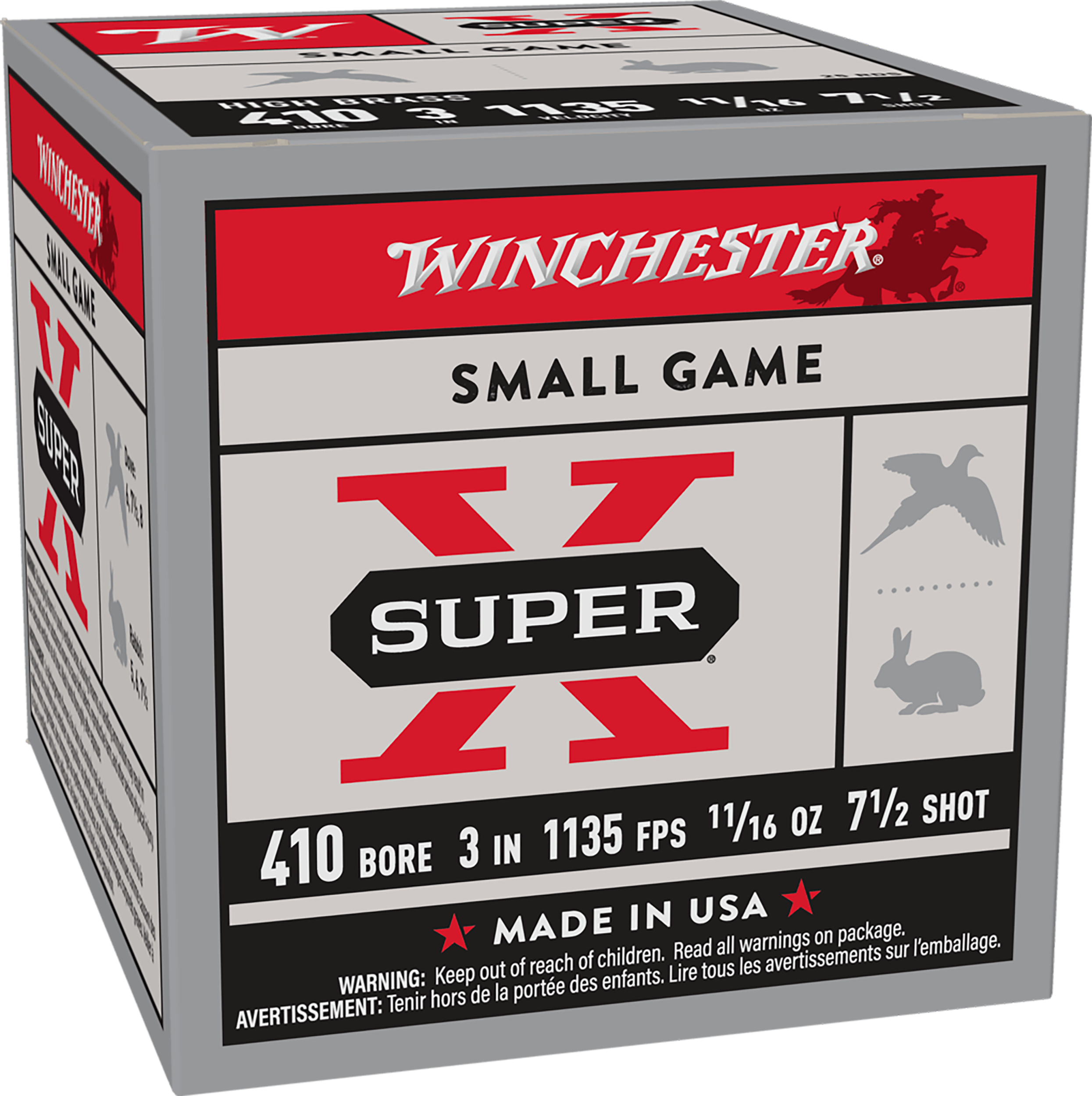 Winchester Ammo Super X Heavy Game Load High Brass 410 Gauge 3" 11/16 oz 7.5 Shot - Box or Case