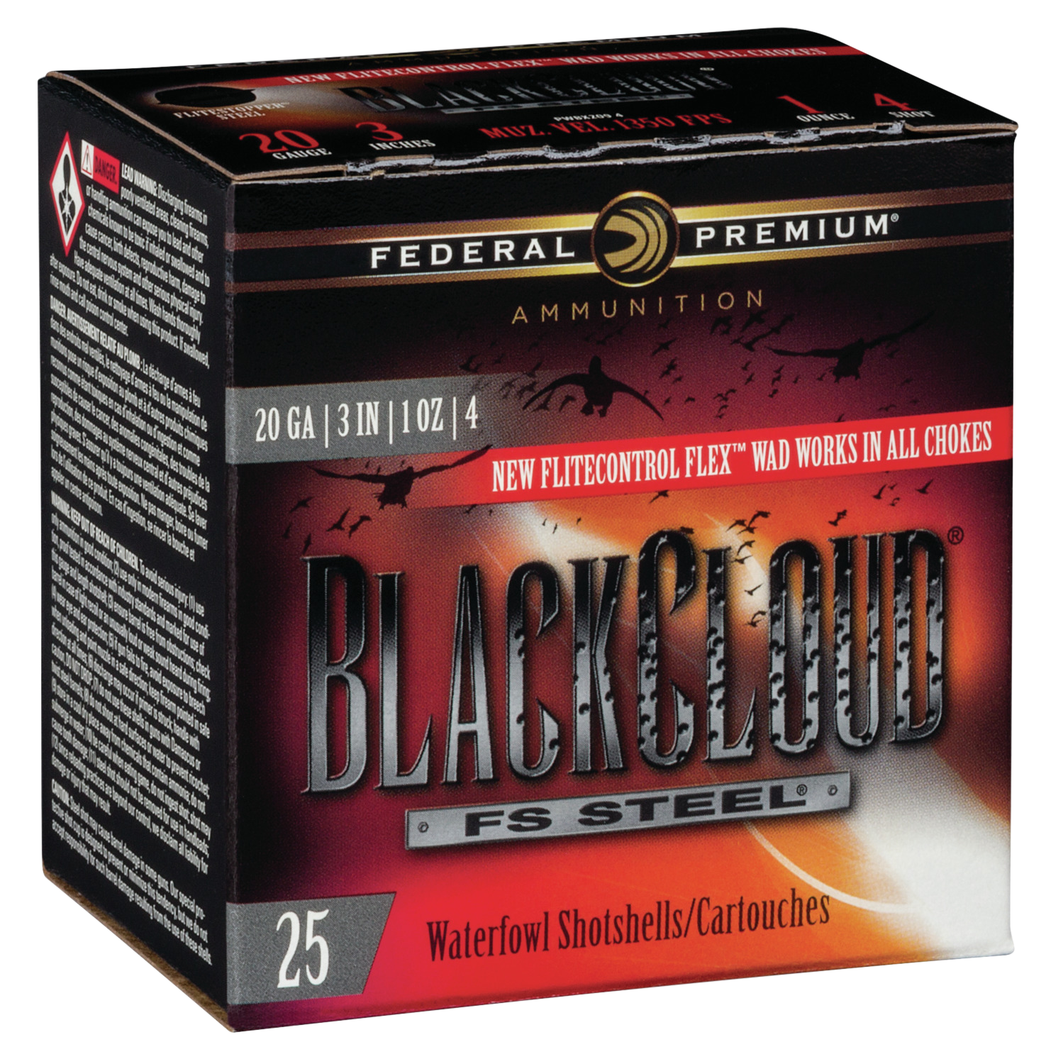 Federal Premium Black Cloud FS 20 Gauge 3" 1 oz #4 Steel Shot 25 Rd - Box or Case