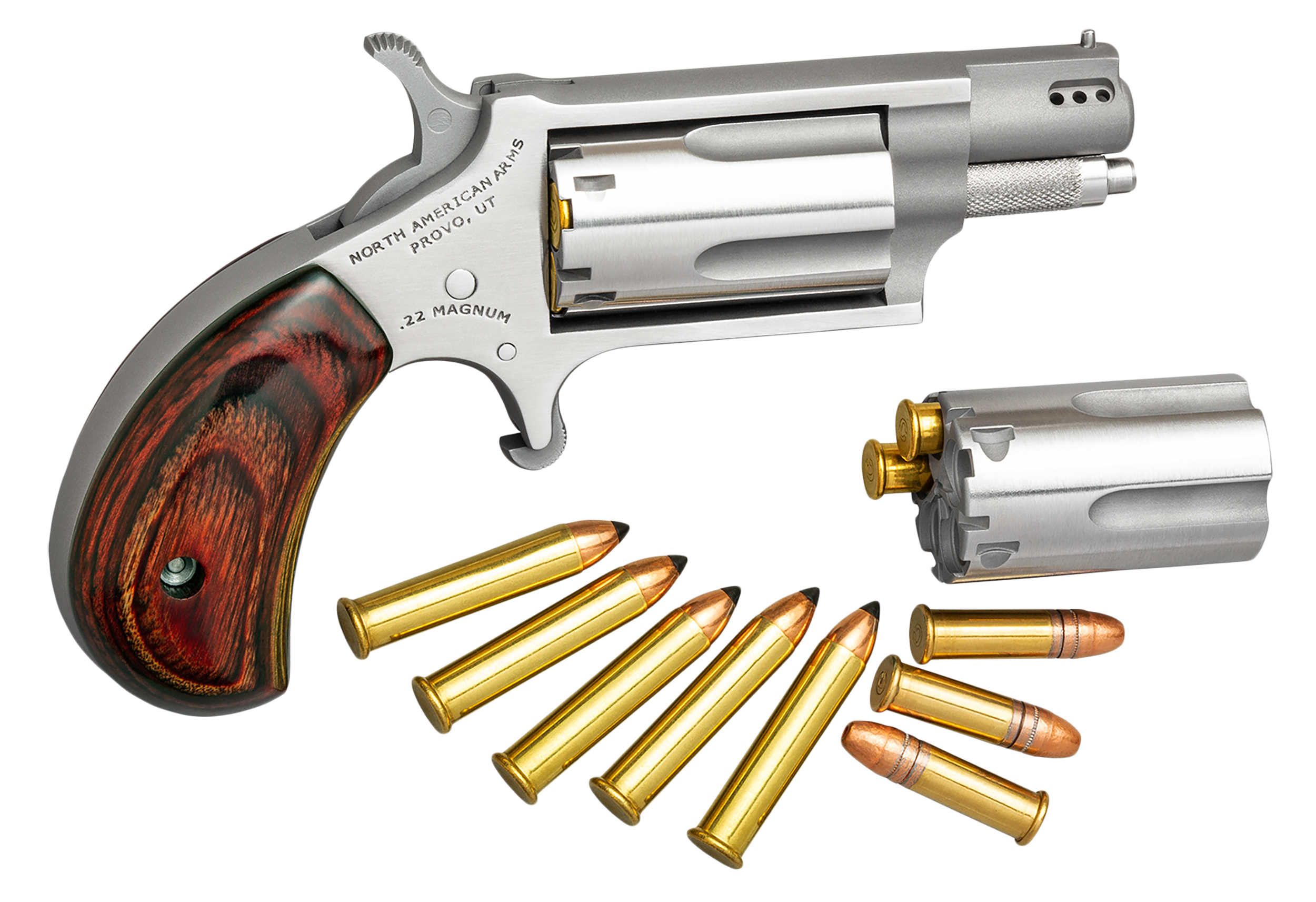 NAA Mini-Revolver Combo 22 LR/22 WMR 1.63" 5-Shot SAO Ported Stainless