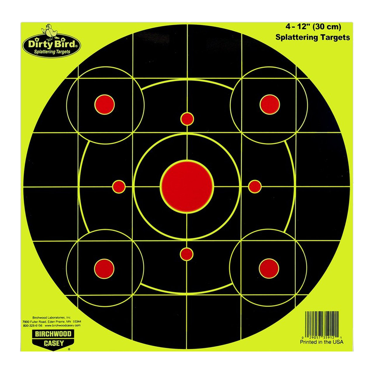 Birchwood Casey Dirty Bird Sight-In 12" Circle Hanging Paper Target 4 Pack