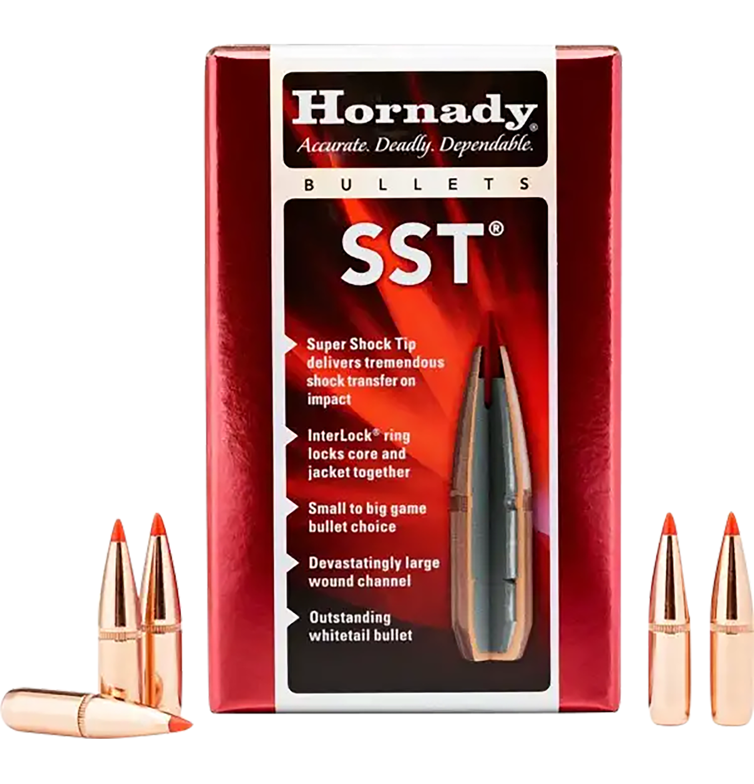Hornady SST 6.5mm .264 123 gr Super Shock Tip Reloading Bullets - 100/Box