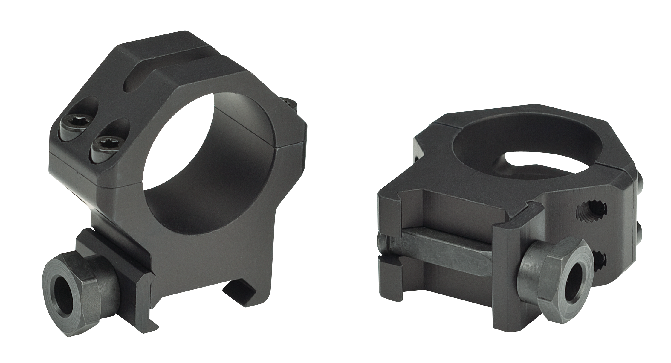 Weaver Mounts 48361 Four-Hole Skeleton Rings 1" High Matte Black