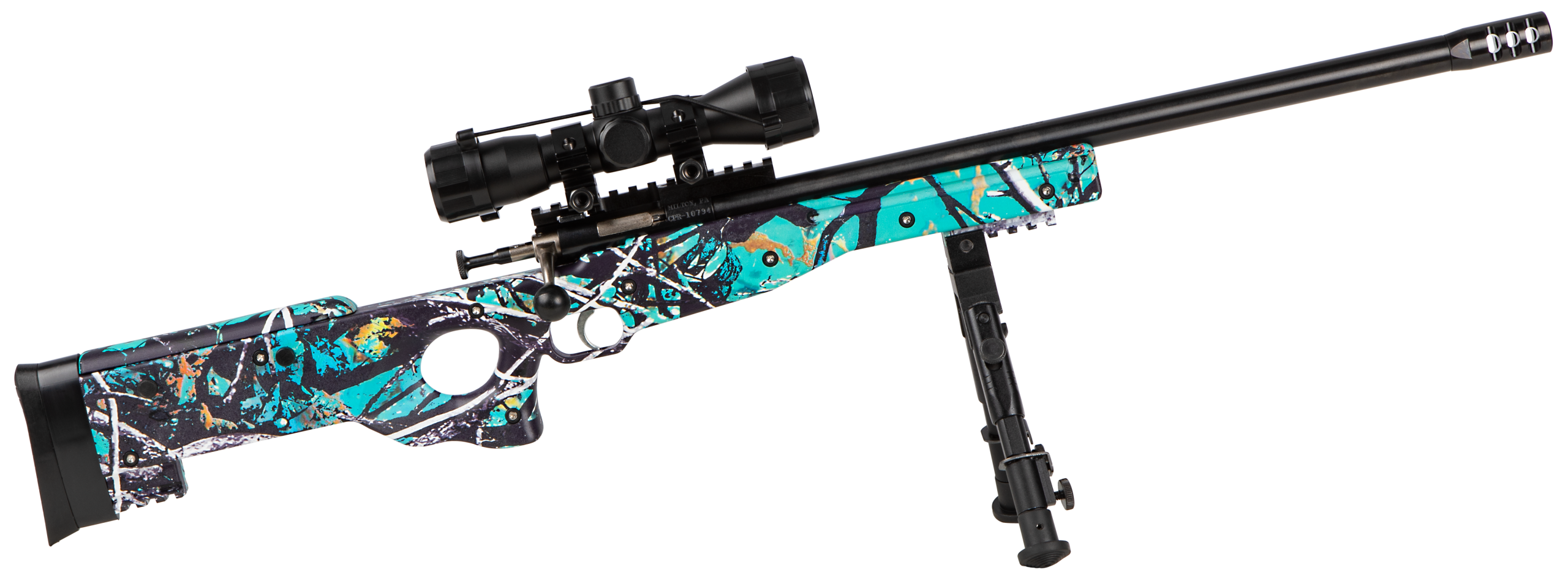 Crickett KSA2149 Precision Package 22 LR 16.12" 1-Rd Bolt Action Rifle - Muddy Girl Serenity Camo Stock