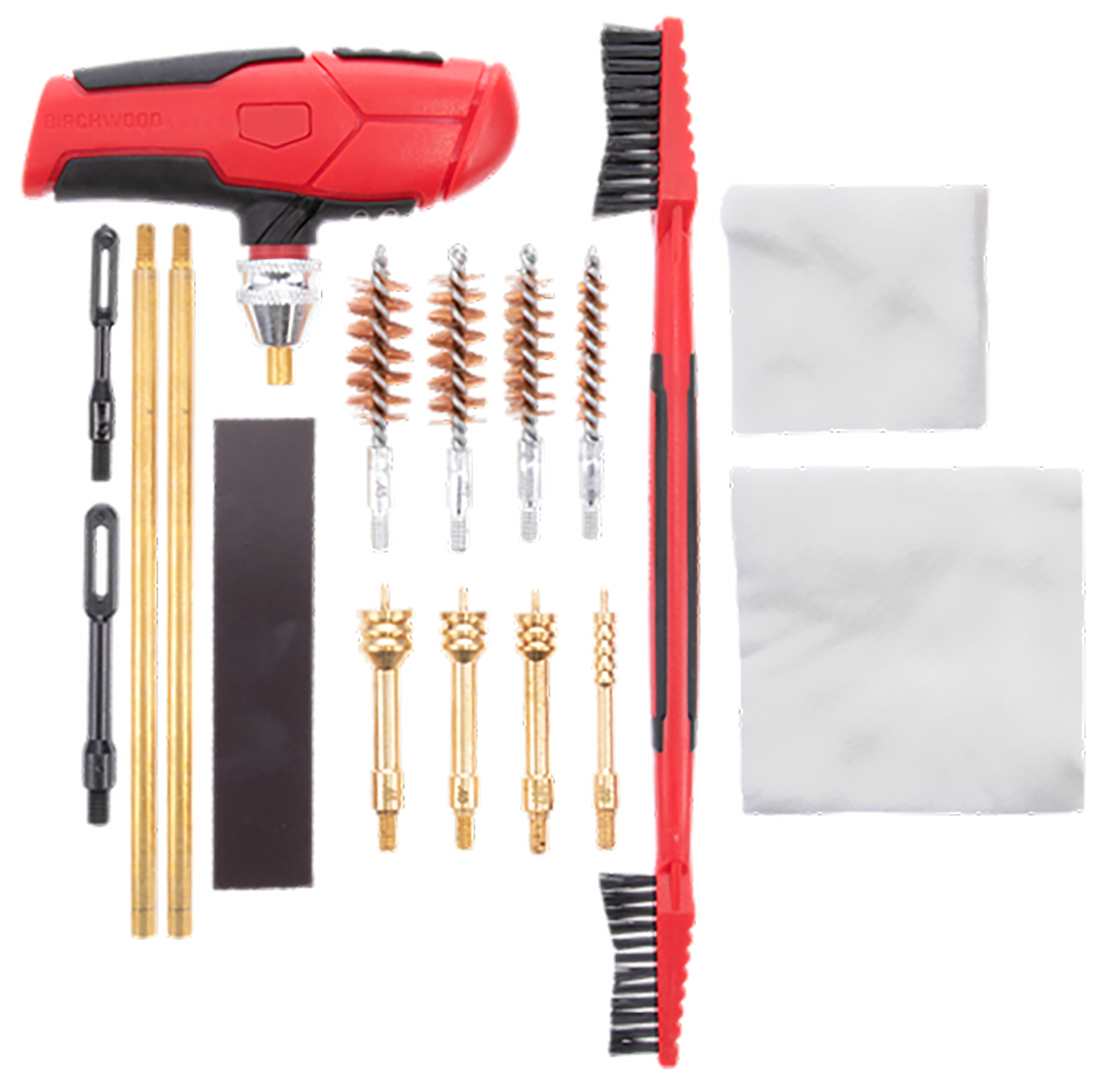 Birchwood Casey 16-Piece Handgun Cleaning Kit Multi-Caliber - Black/Red