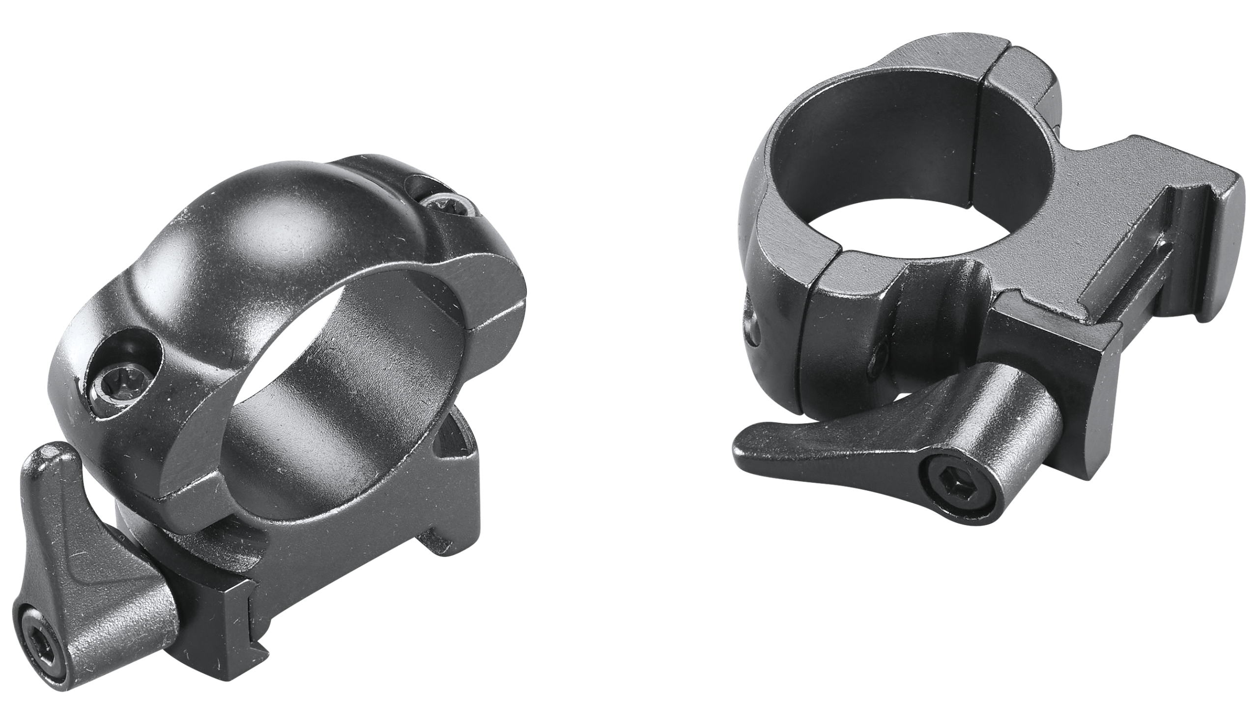 Weaver Mounts Lever Lok 1" High Matte Black Steel Scope Rings - Quick Detach