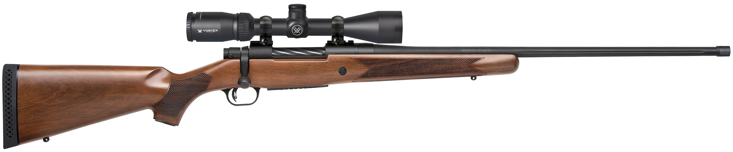 Mossberg Patriot 7mm Rem Mag 24" 3+1 Bolt-Action Rifle - Walnut Stock - Vortex Crossfire II 3-9x40 Scope
